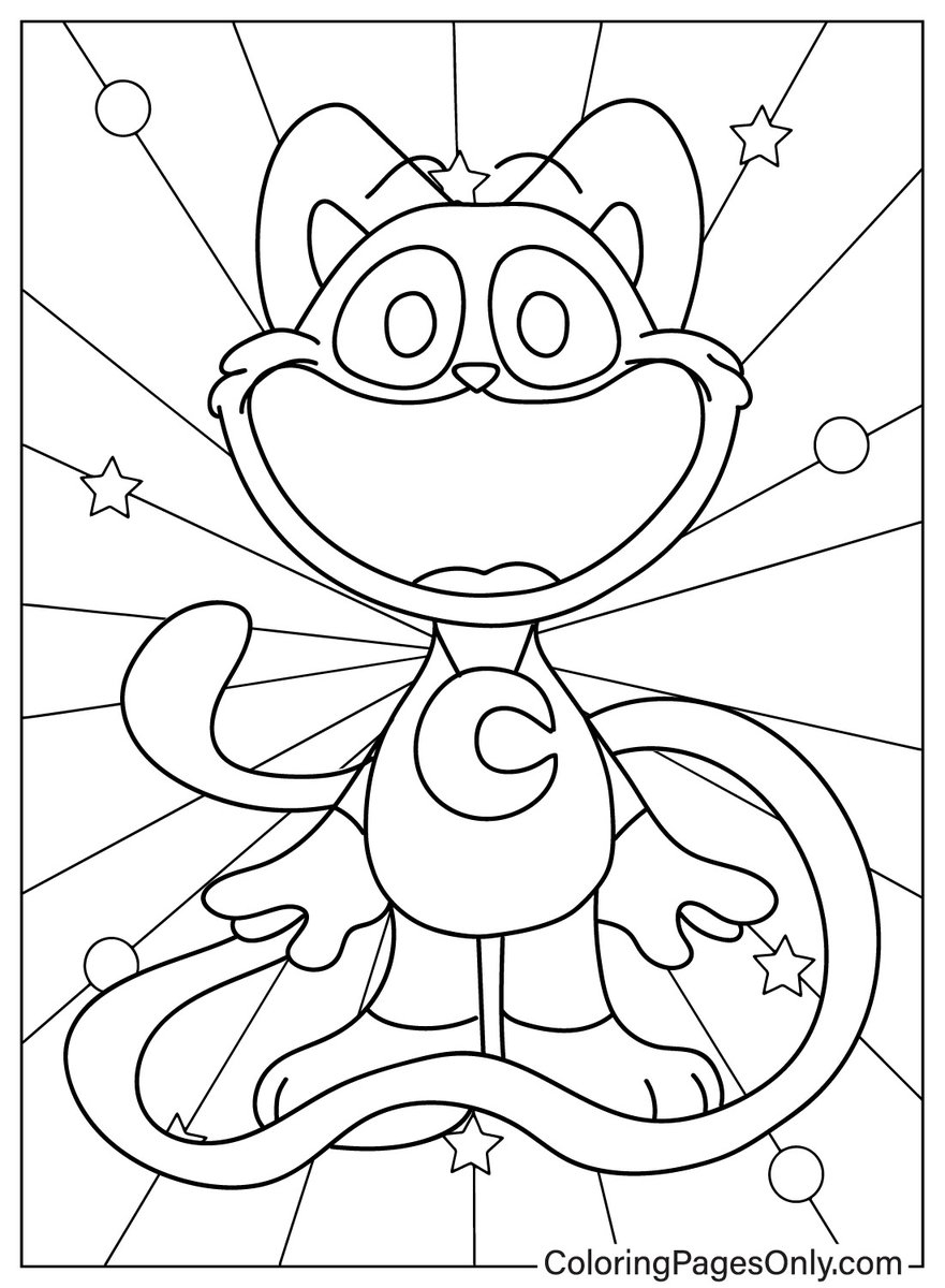 Smiling Critters Printable Coloring Pages