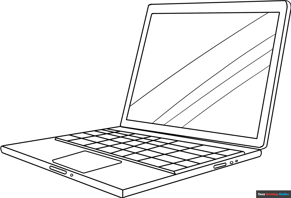 Computer Coloring Page Easy Drawing Guides