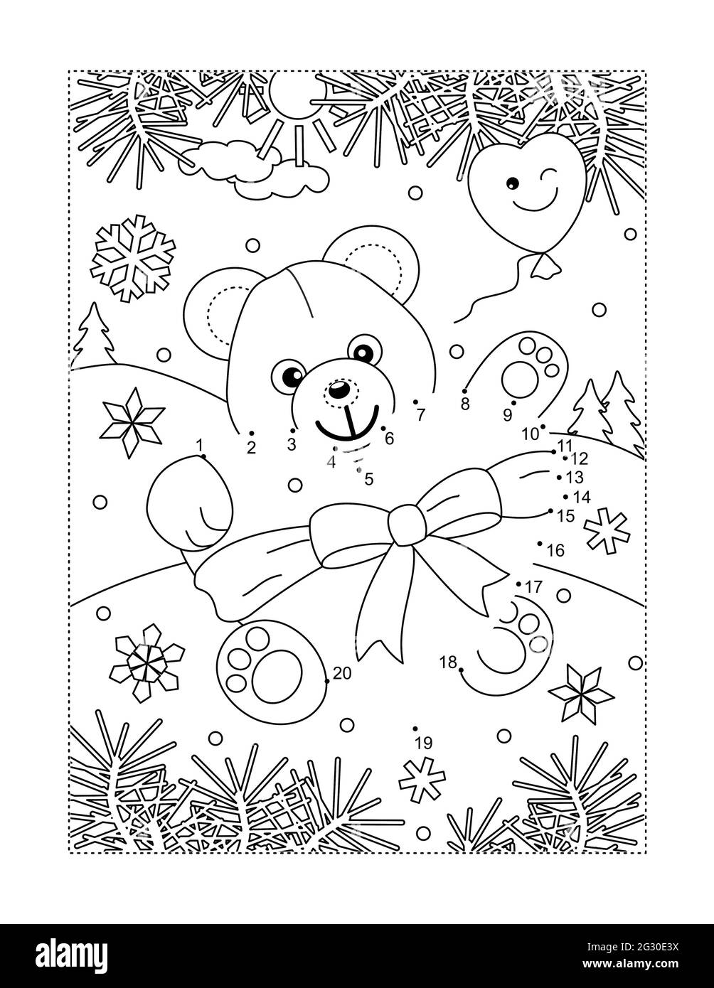 Connect Dots Coloring Page Teddy Hi res Stock Photography And Images Alamy