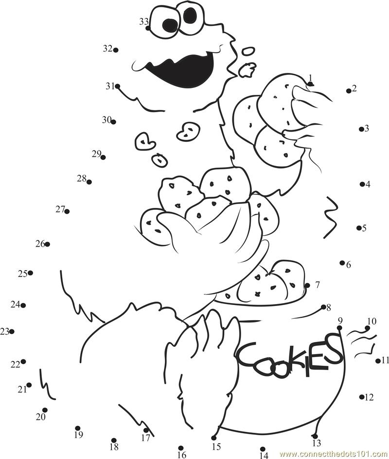 Cookie Monster With Lots Of Cookies Dot To Dot Printable Worksheet Connect The Dots Cookie Monster With Lots Of Cookies Dot To Dot Printable Worksheet Connect The Dots