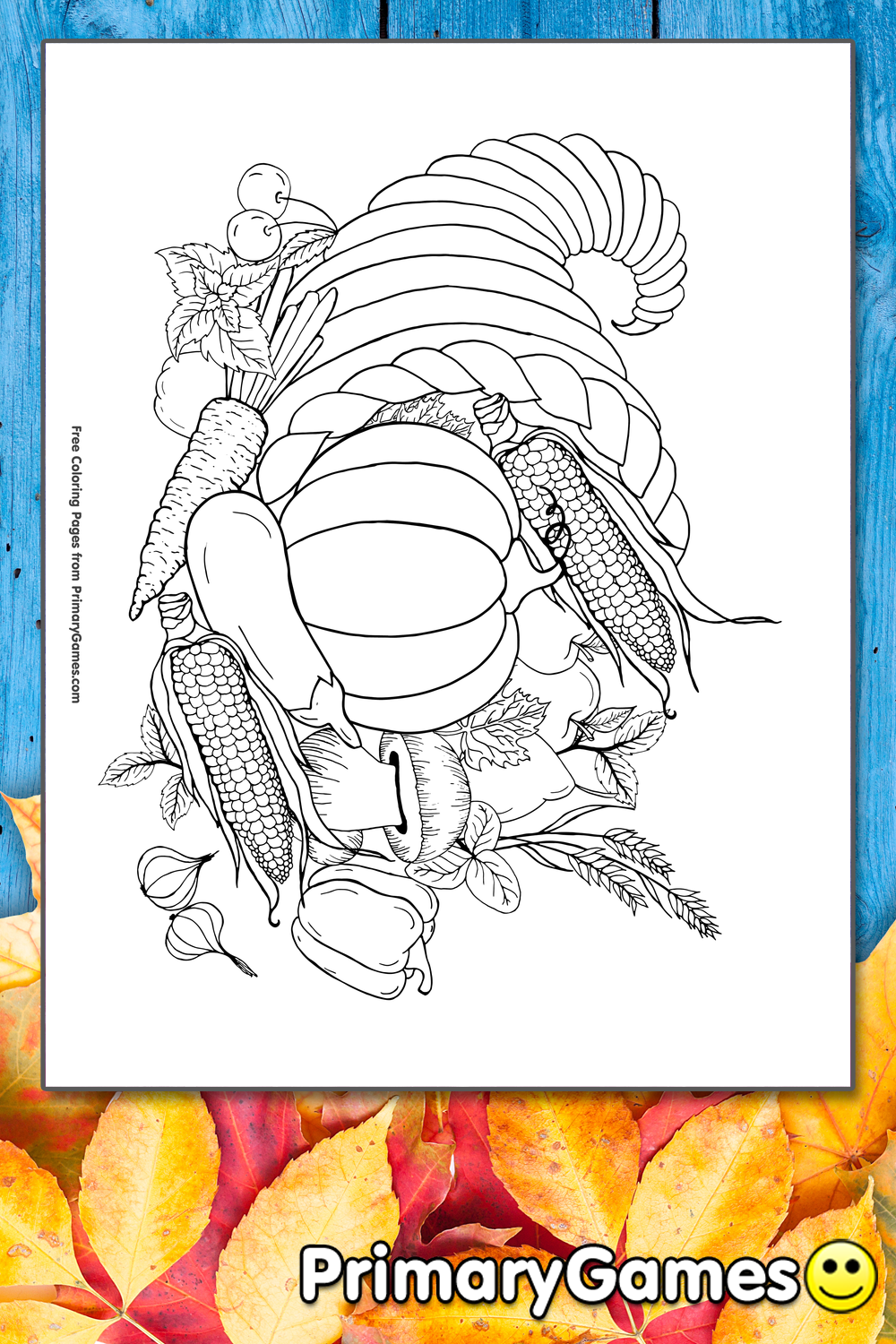 Cornucopia Coloring Page FREE Printable PDF From PrimaryGames Cornucopia Coloring Page FREE Printable PDF From PrimaryGames