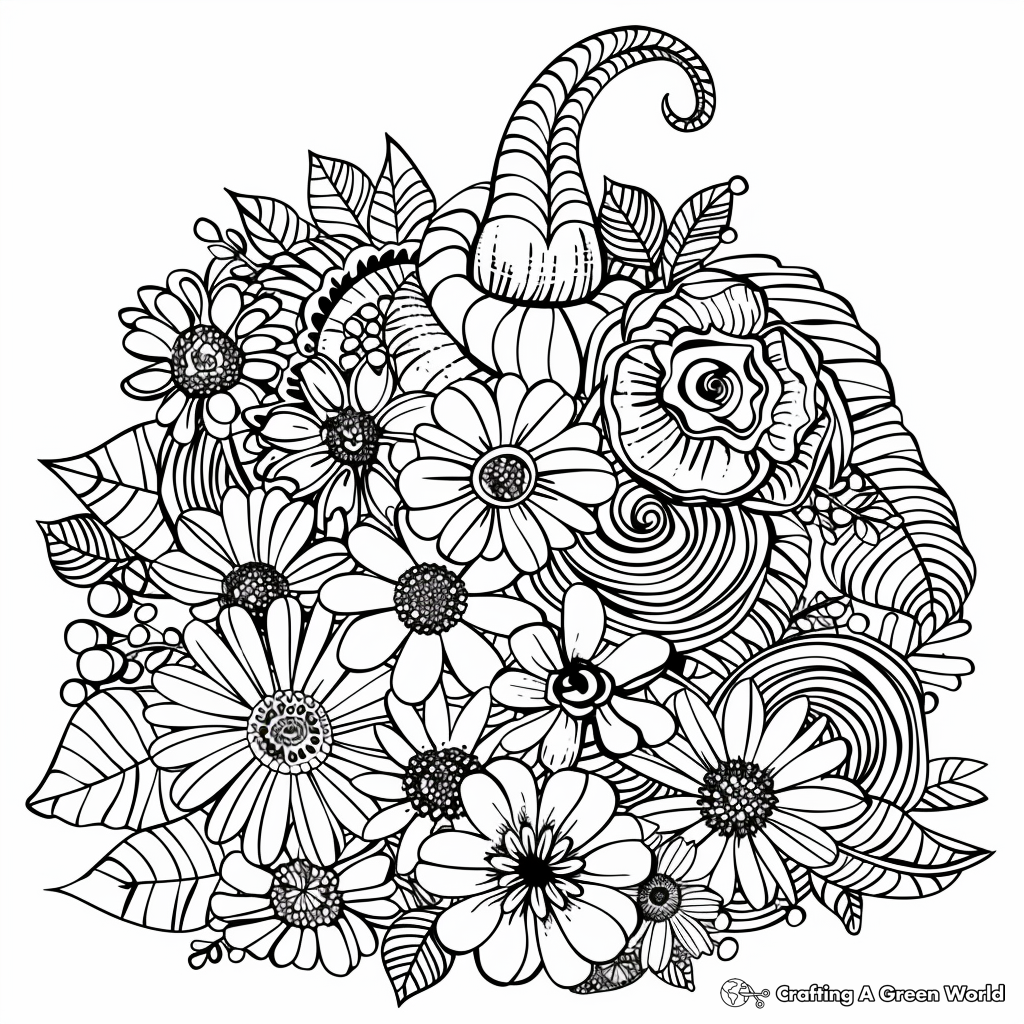 Free Cornucopia Coloring Page Free Cornucopia Coloring Page
