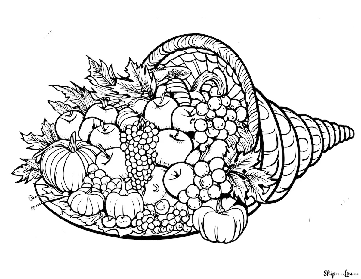 Cornucopia Coloring Pages Skip To My Lou