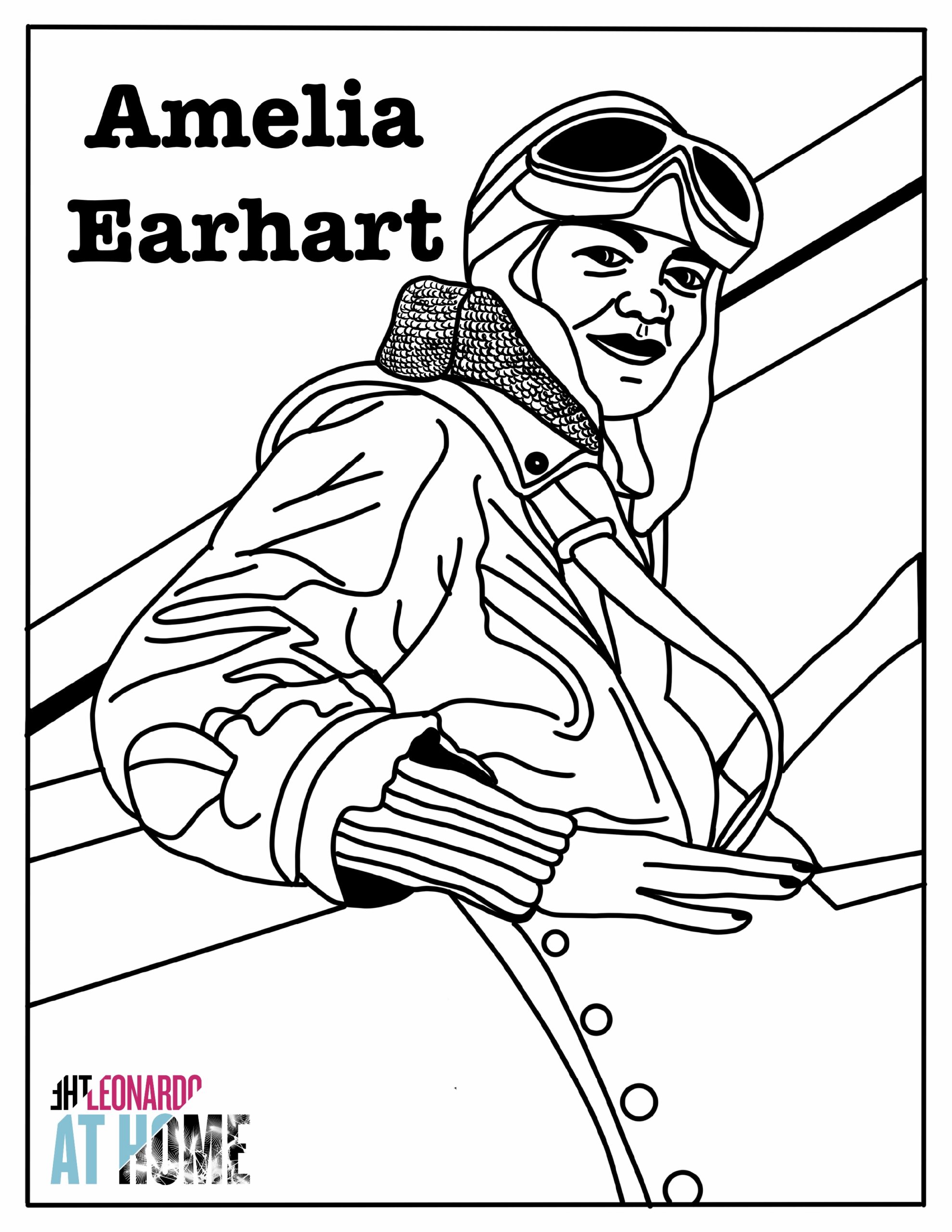Create Connect Amelia Earhart Coloring Page The Leonardo Create Connect Amelia Earhart Coloring Page The Leonardo