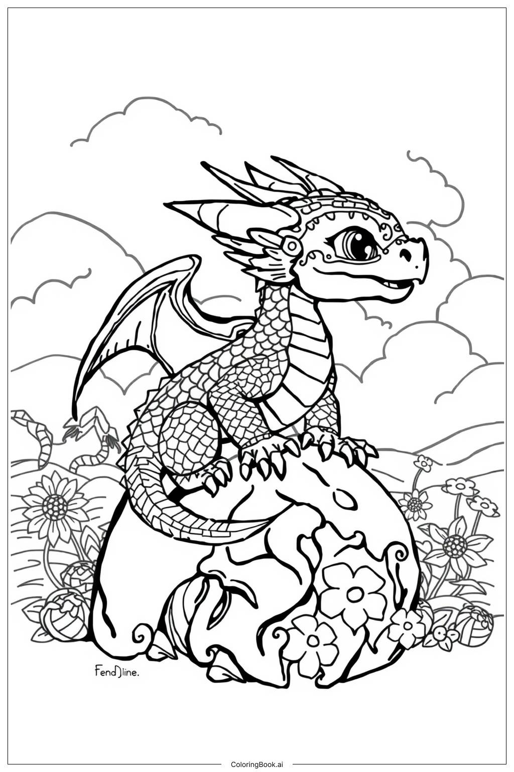 Dragon Coloring Page Printable