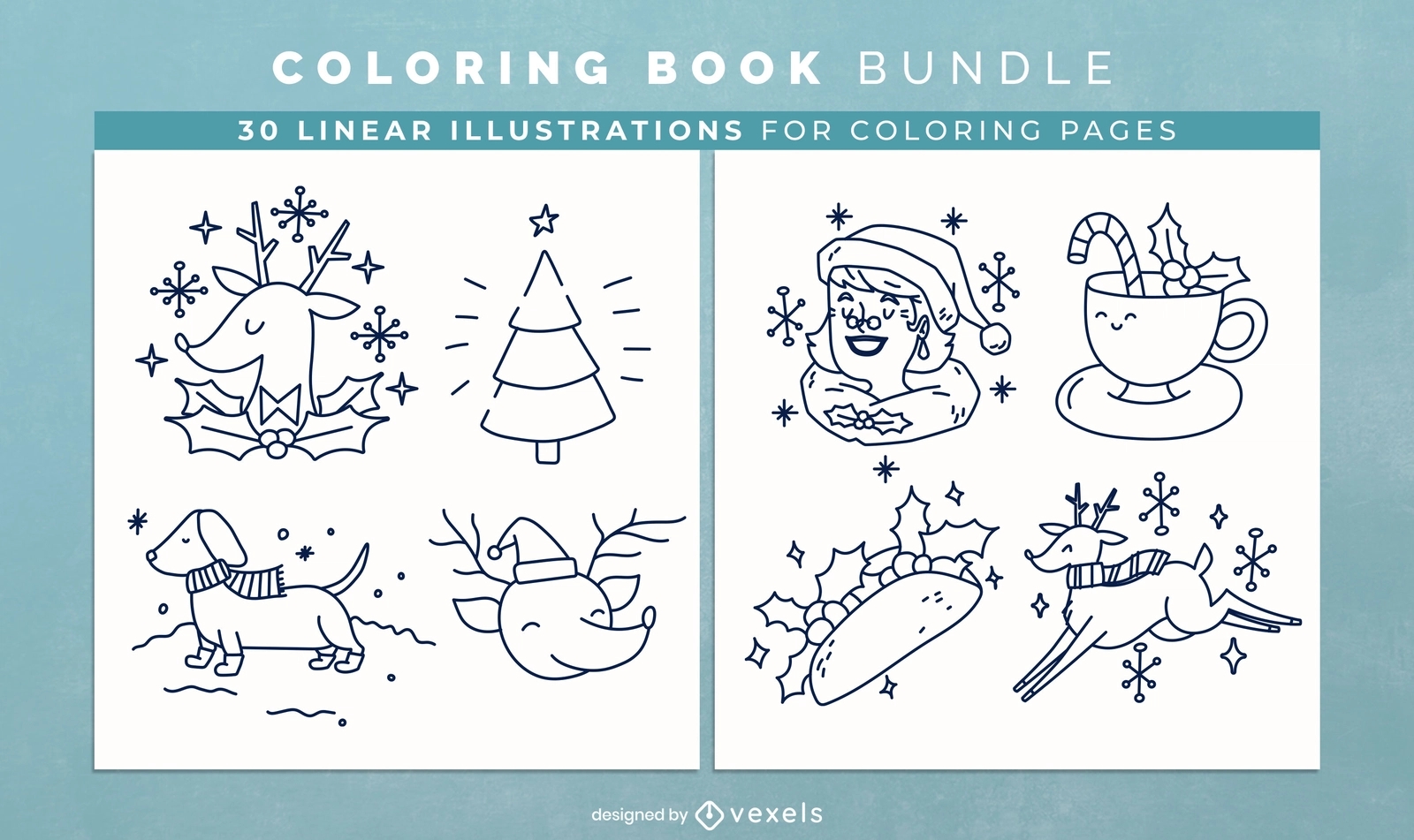 Cute Christmas Coloring Book Pages Design Vector Download Cute Christmas Coloring Book Pages Design Vector Download