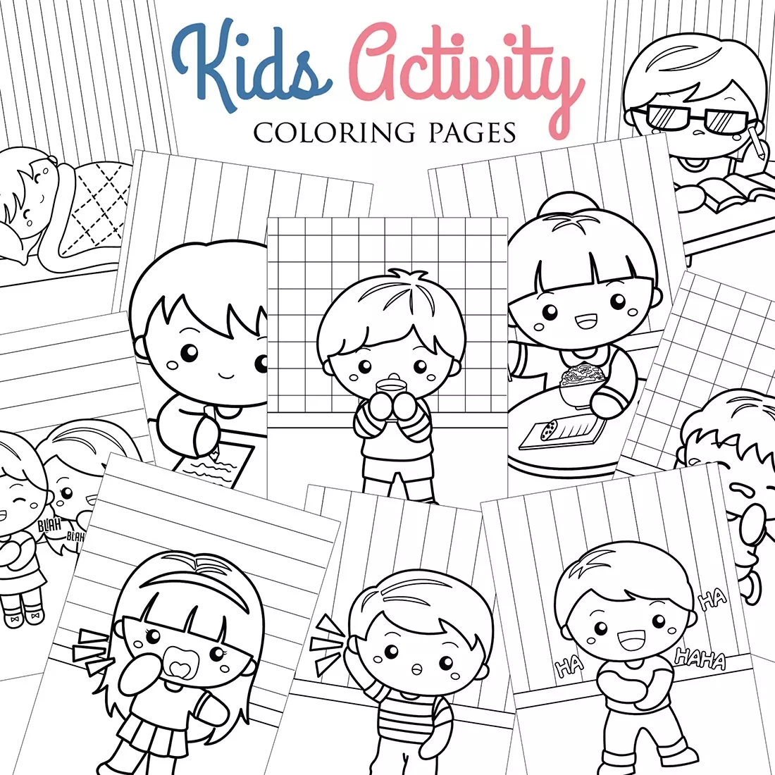 Cute Kids Activity Girl Boy Daily Routine Expression Laughing Happinnes Conversation Communication Talking Sleeping Calling Yelling Angry Crying Sad 