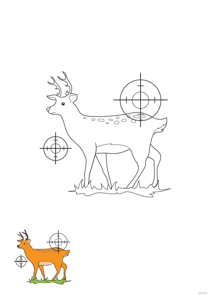Deer Hunting Coloring Page In PDF Download Template Deer Hunting Coloring Page In PDF Download Template