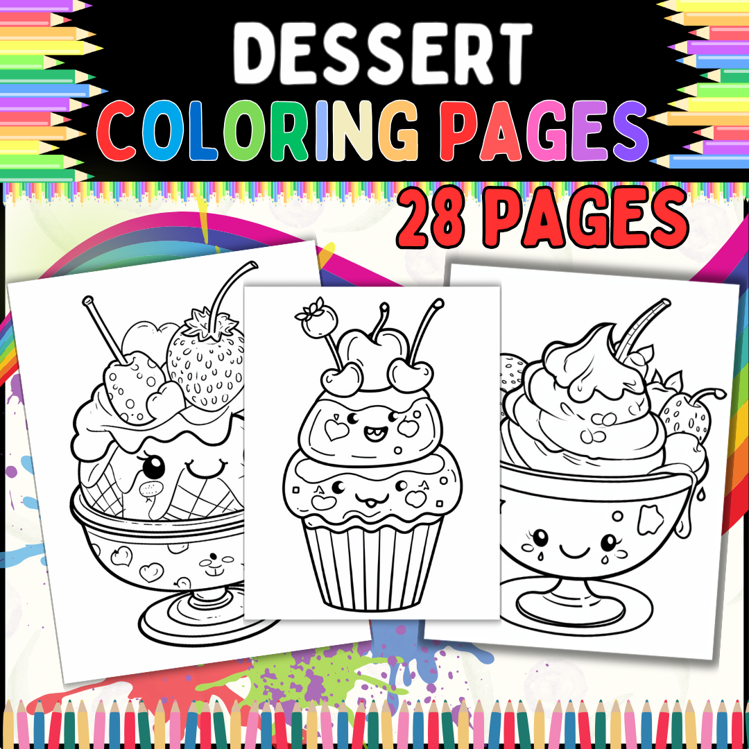 Dessert Coloring Pages Printable Dessert Coloring Pages Printable