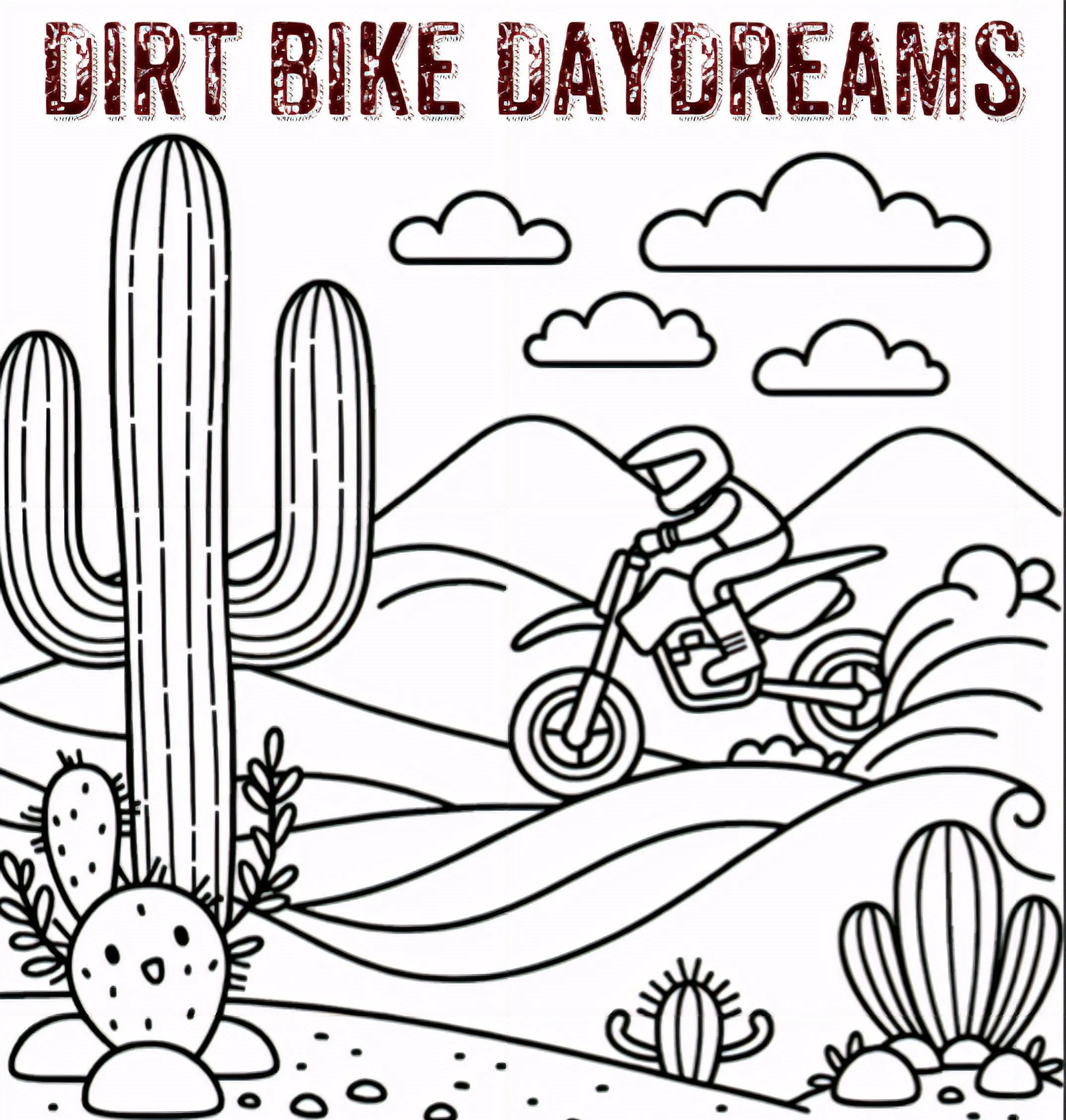 Dirt Bike Daydreams A Kid s Coloring Book Vol 1 Etsy