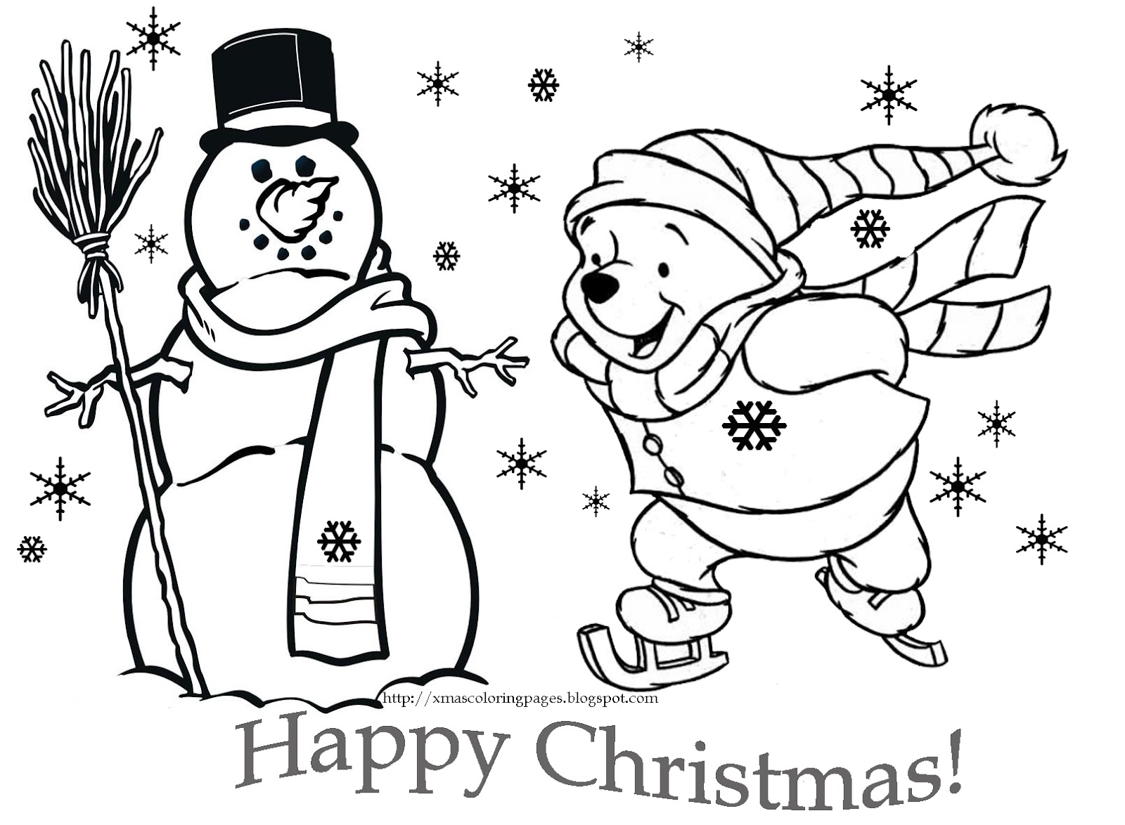 DISNEY COLORING PAGES DISNEY CHRISTMAS WINNIE THE POOH COLORING PAGE