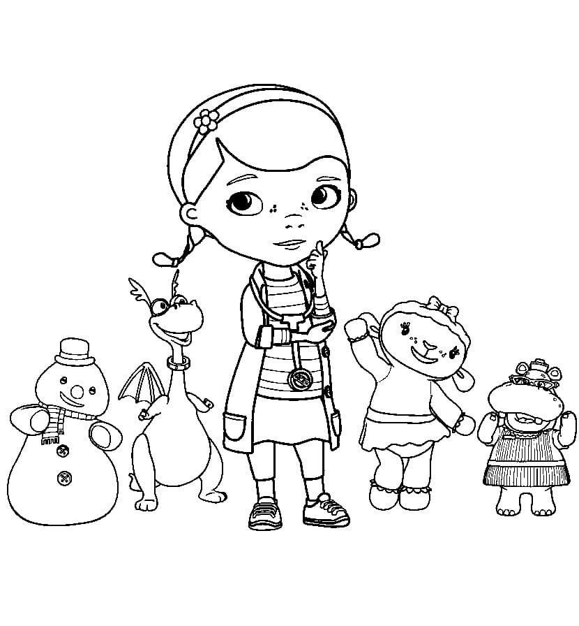 Doc McStuffins And Friends Coloring Page Download Print Or Color Online For Free Doc McStuffins And Friends Coloring Page Download Print Or Color Online For Free