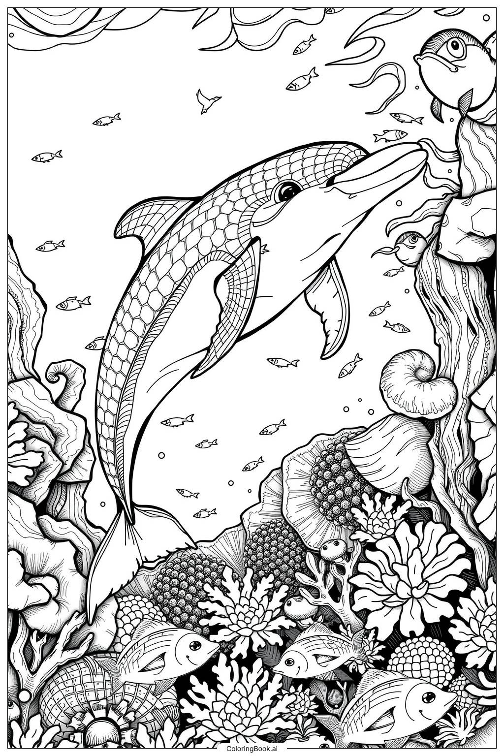 Dolphin Coloring Page Free