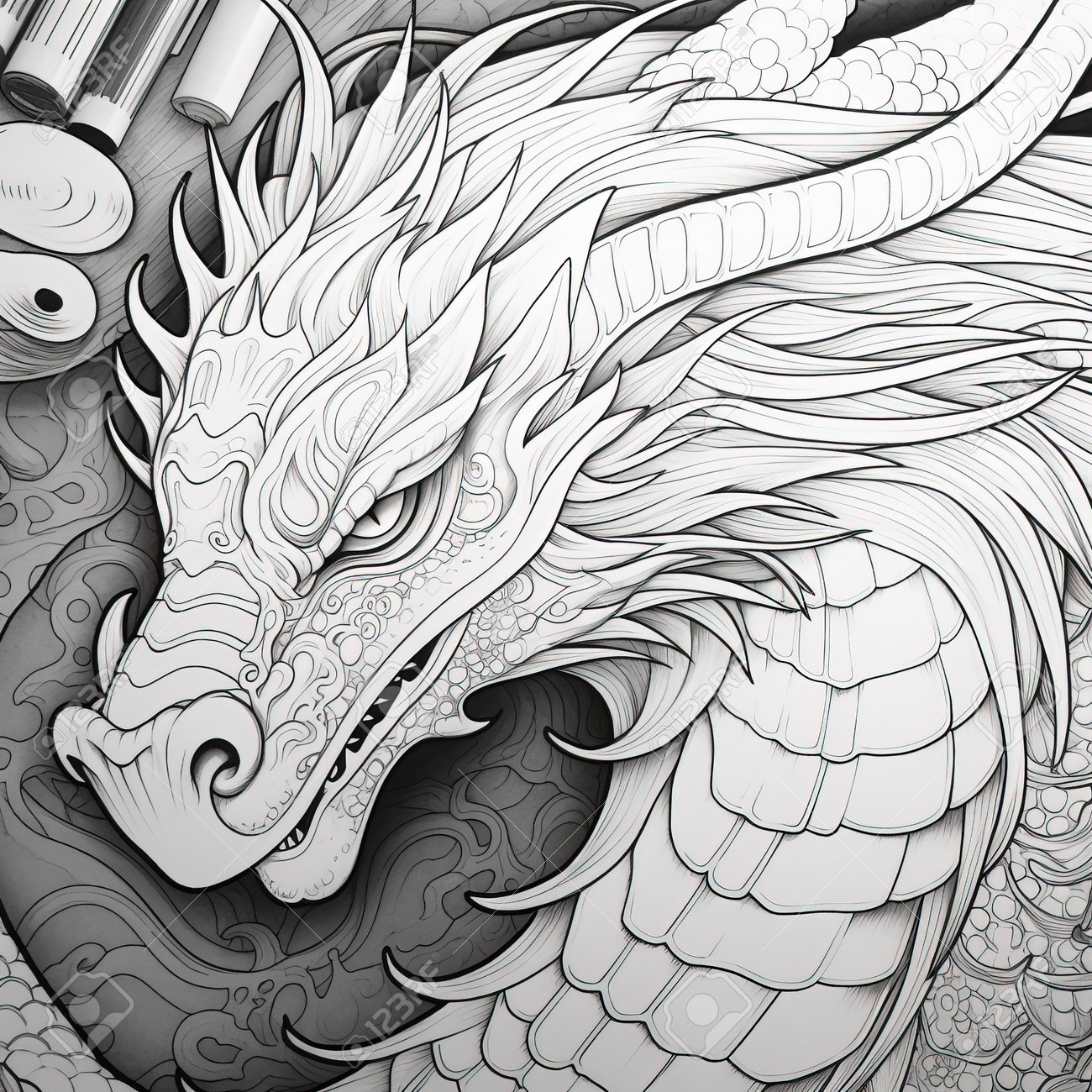 Dragon Coloring Pages For Adults Printable