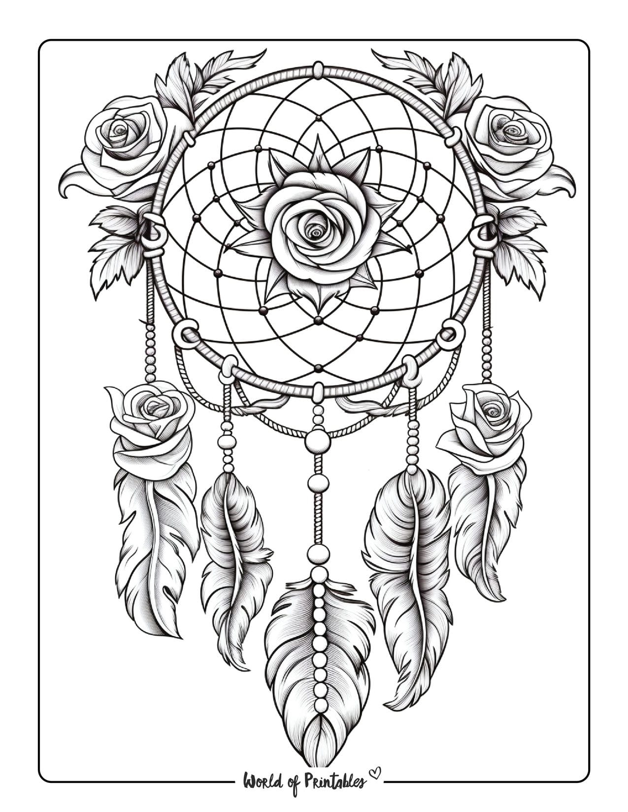 Dreamcatcher Coloring Pages World Of Printables