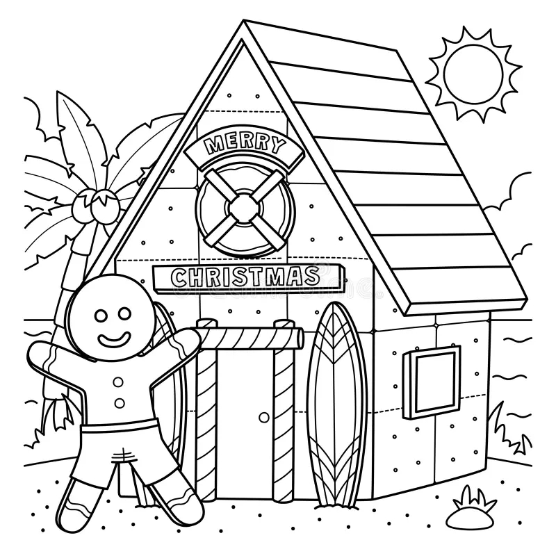 Gingerbread House Free Coloring Pages