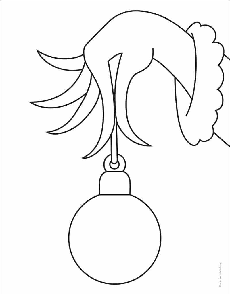 Easy Grinch Hand Drawing Tutorial Video U0026 Grinch Coloring Page
