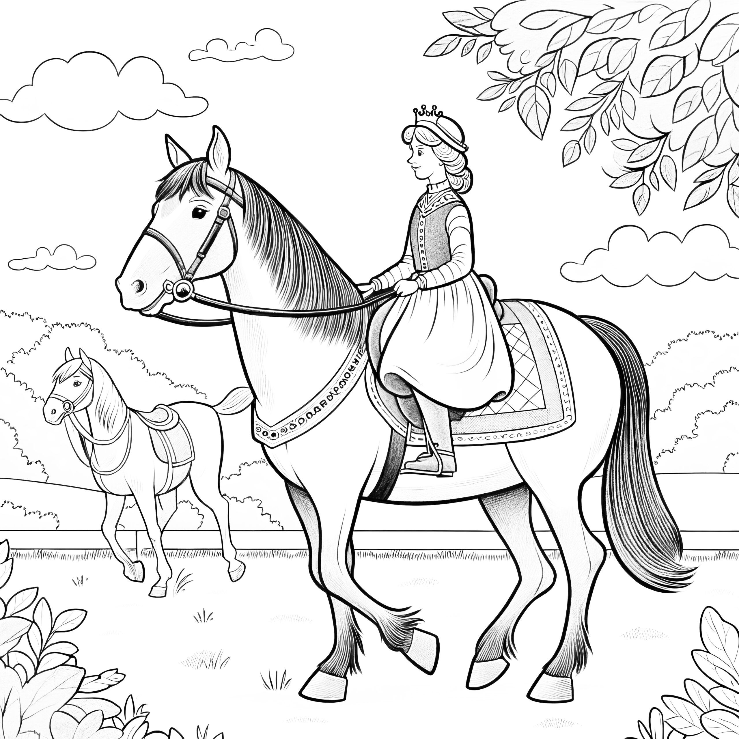 Horse Color Pages Free