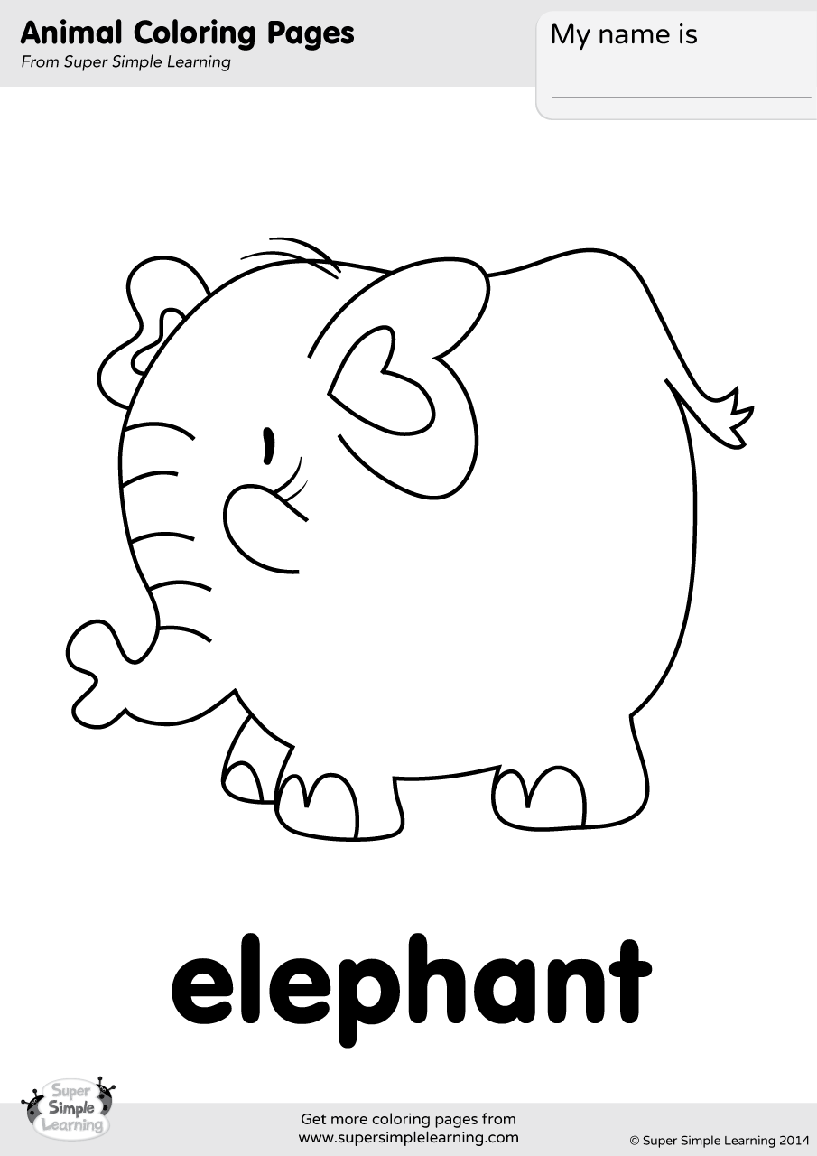 Elephant Coloring Page Super Simple Elephant Coloring Page Super Simple