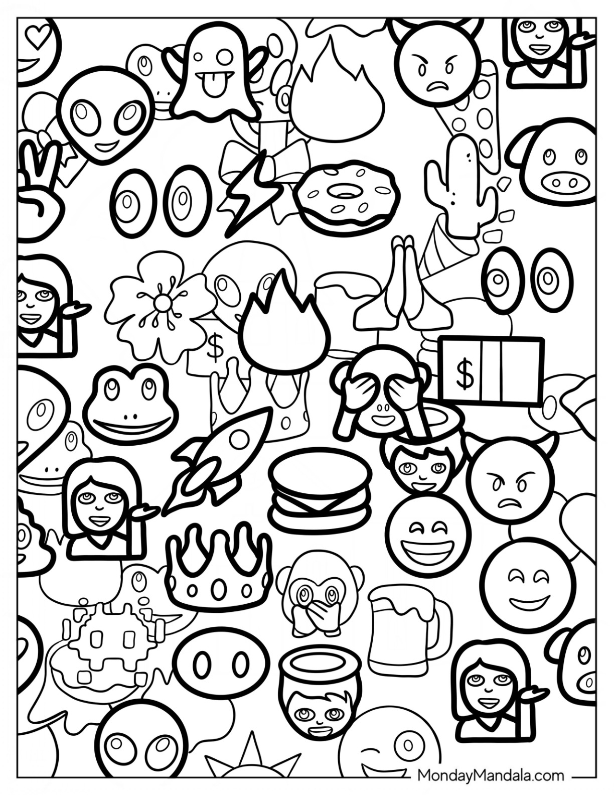 Emoji Coloring Pages TPT Worksheets Library