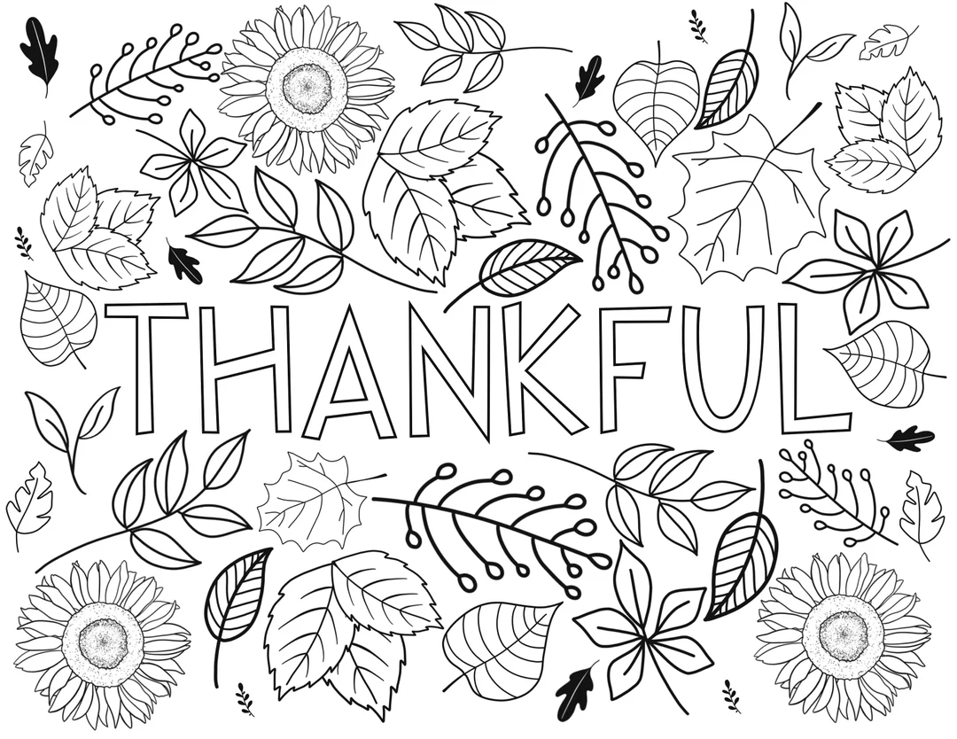 Fall Coloring Page thankful Autumn Time Instant Download And Print To Color easy To Color Fall Page fall Leaves Coloring Printable Page Etsy UK