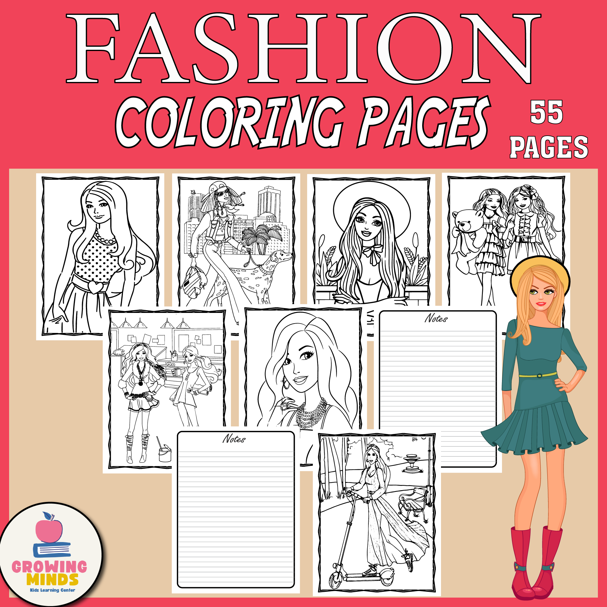 Fashion Coloring Pages writing Notes fashion Coloring Sheet 