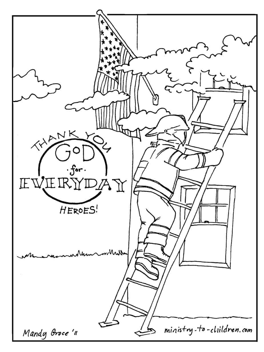 Firefighter Coloring Page Thank God For Everyday Heroes Firefighter Coloring Page Thank God For Everyday Heroes
