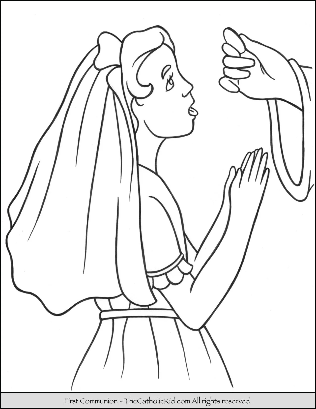 First Communion Girl Coloring Page 2 The Catholic Kid Catholic Coloring Pages And Games For Children First Communion Girl Coloring Page 2 The Catholic Kid Catholic Coloring Pages And Games For Children