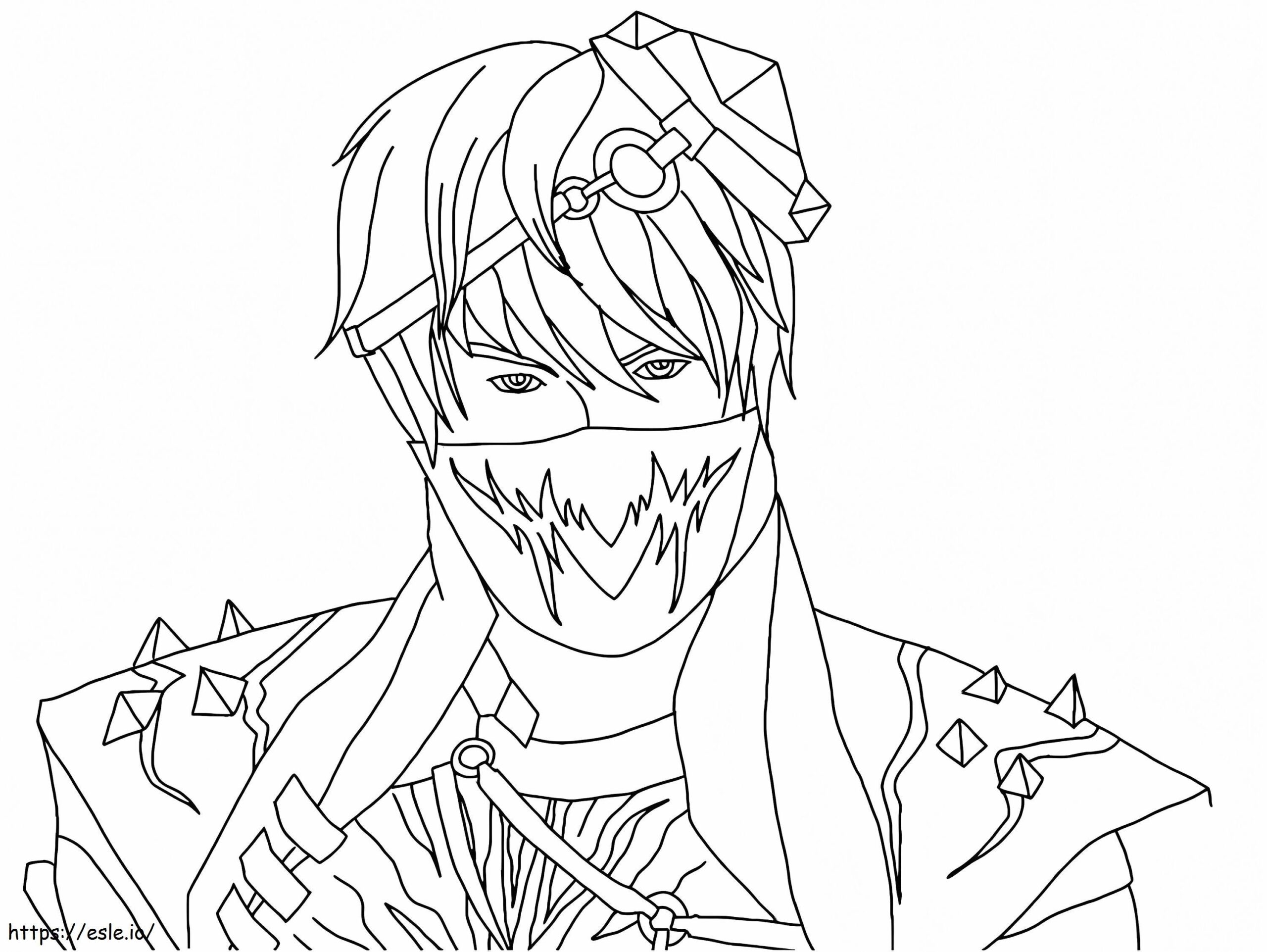 Flaming Red Free Fire Coloring Page