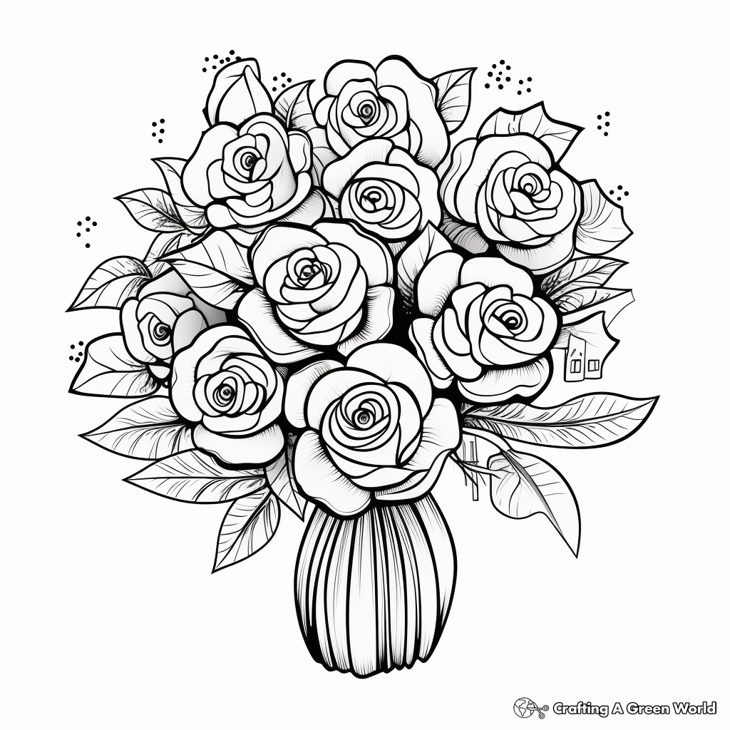 Printable Flower Bouquet Coloring Pages Printable Flower Bouquet Coloring Pages