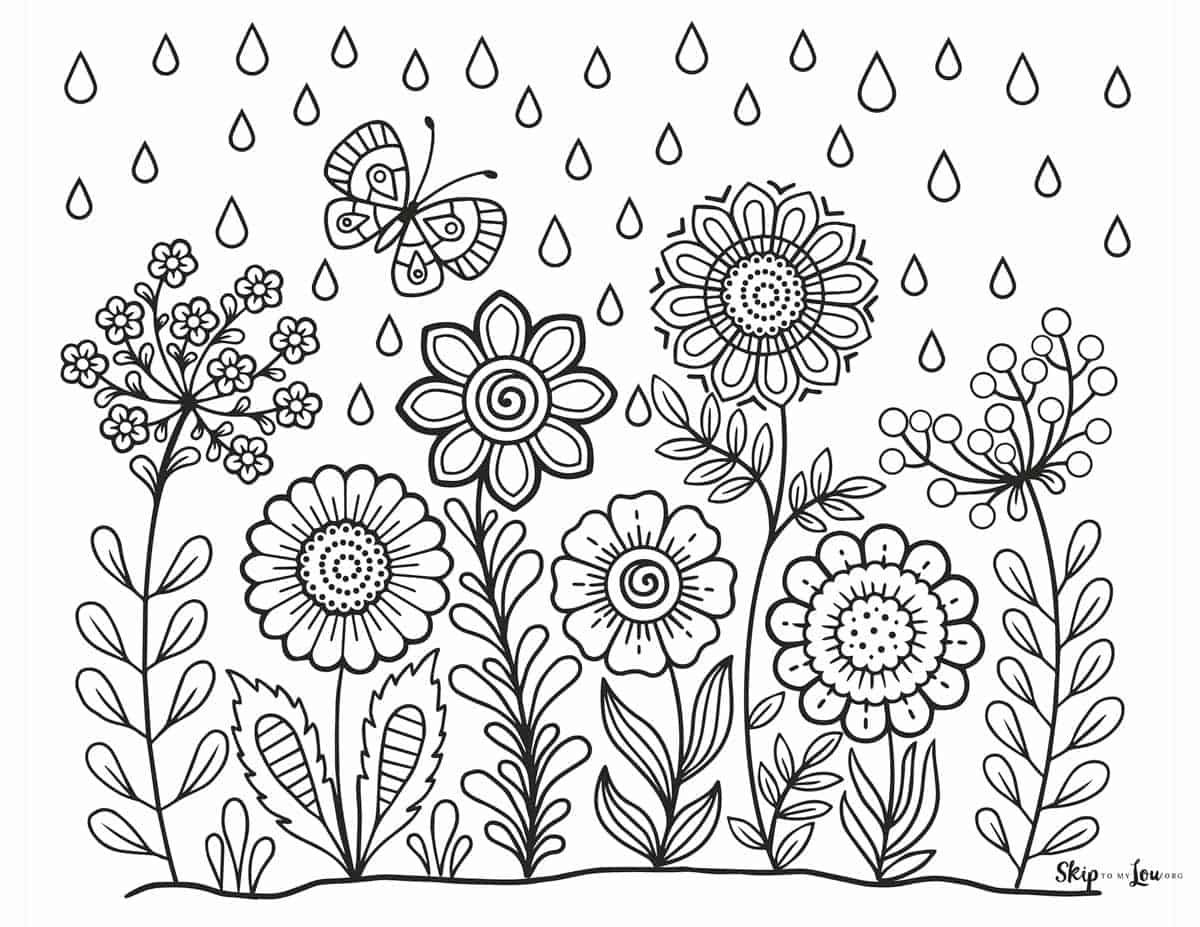 Flower Coloring Pages 50 FREE Printable Pages Printabulls Worksheets Library