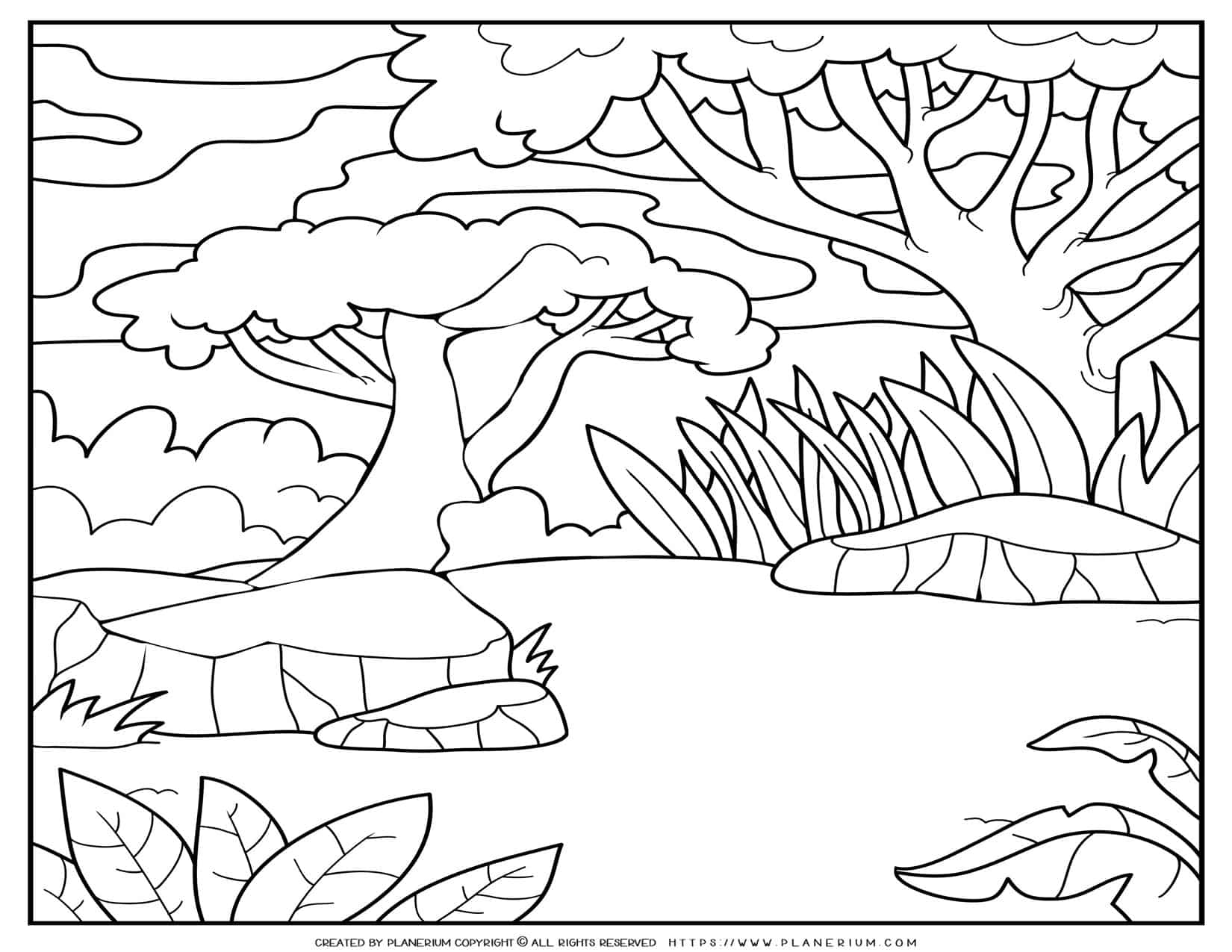Forest Coloring Page Planerium