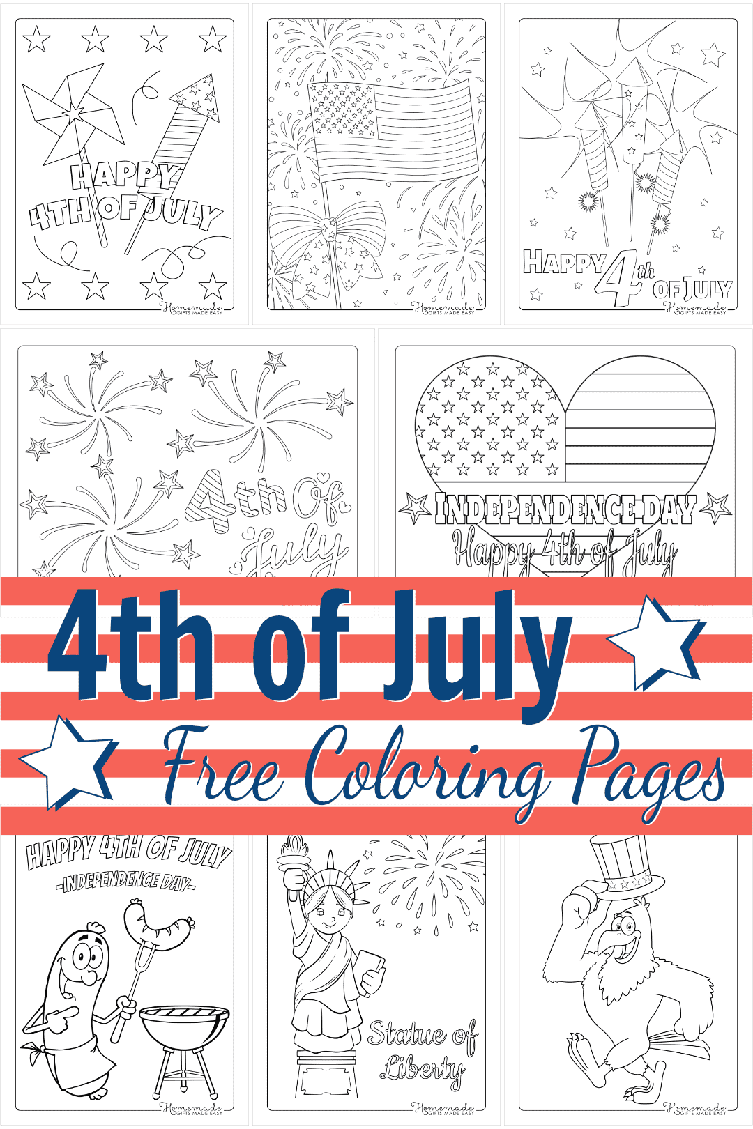 Fourth Of July Coloring Pages Free Independence Day Printables