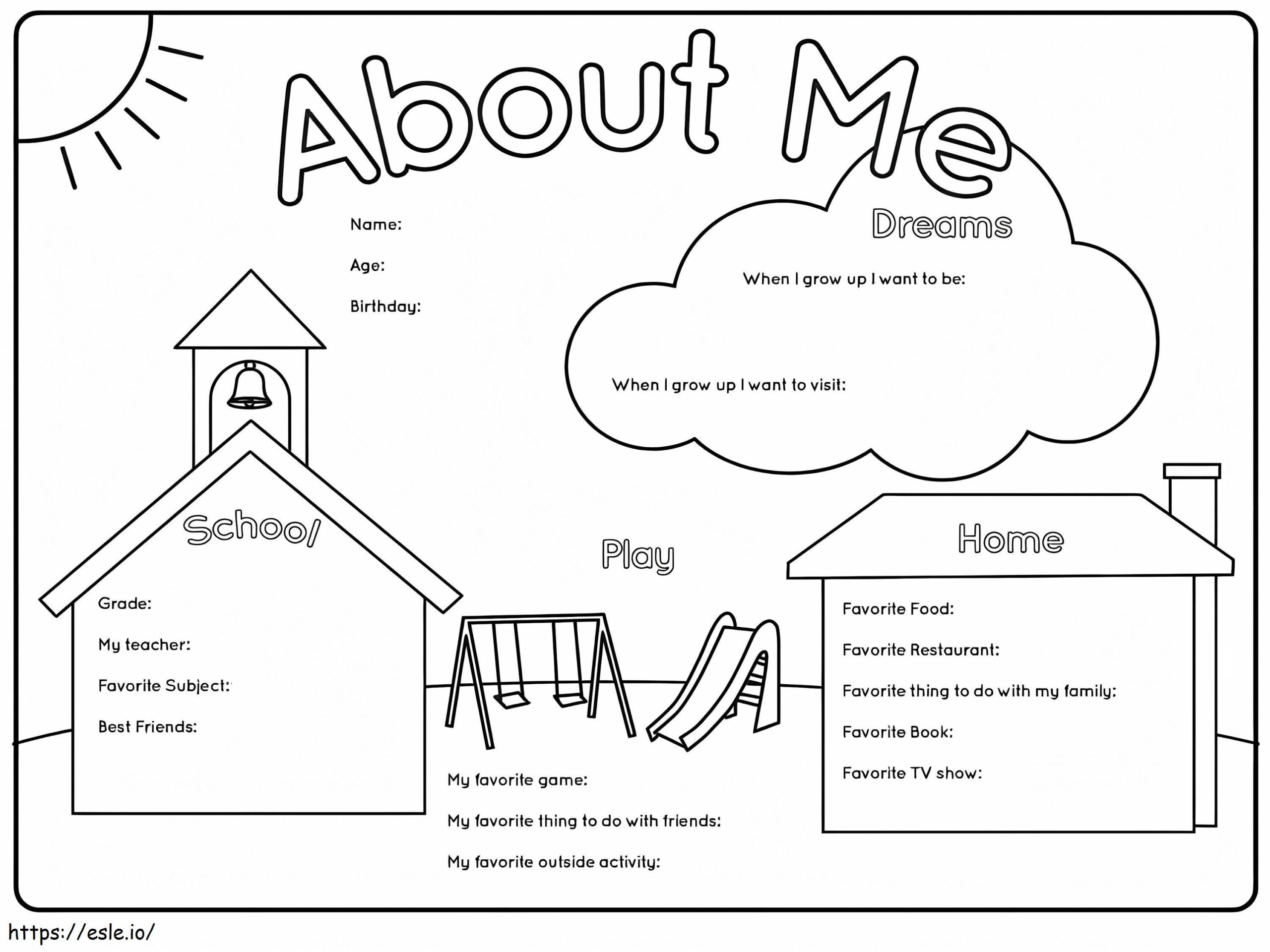 Free All About Me To Color Coloring Page Free All About Me To Color Coloring Page