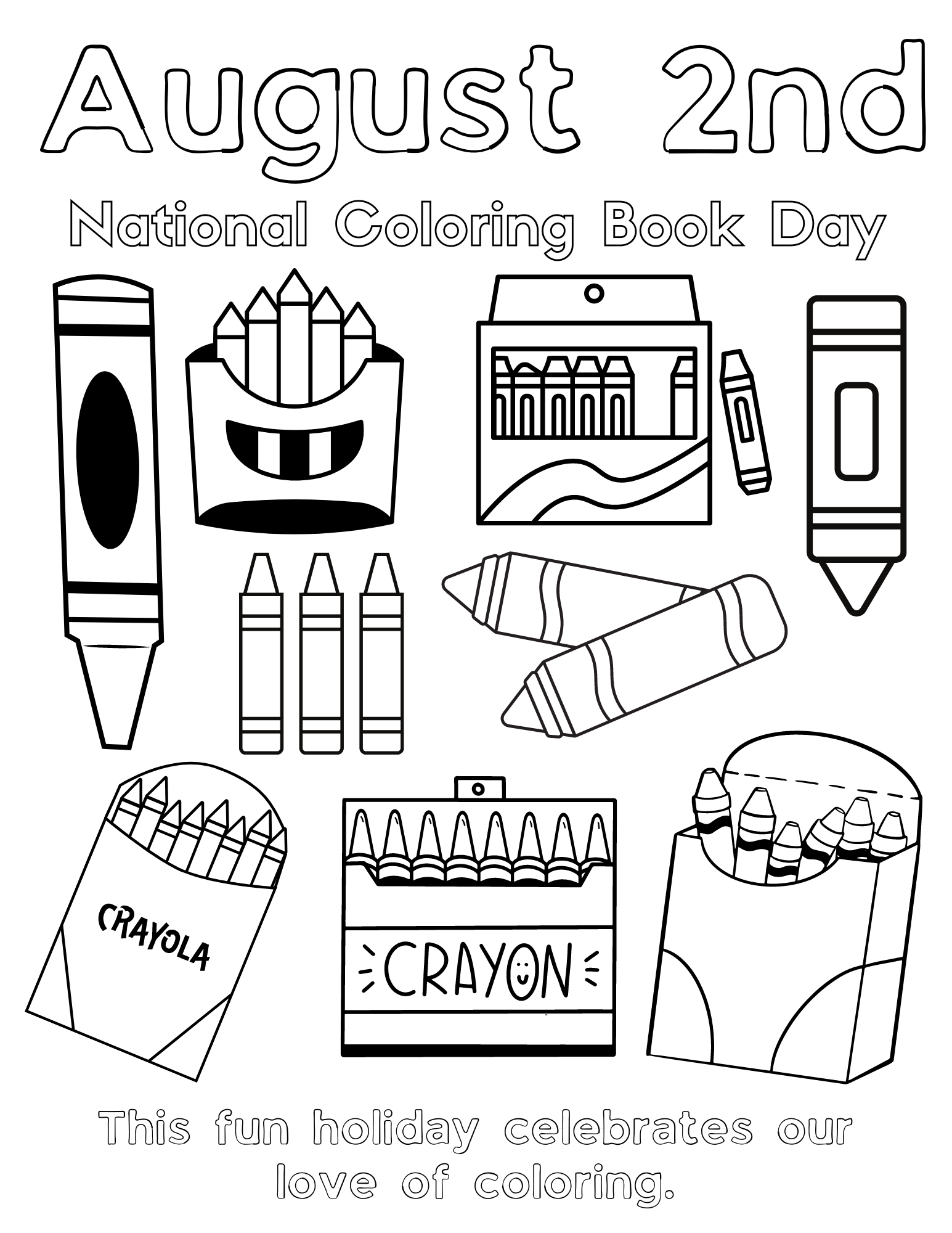 Free August Coloring Pages