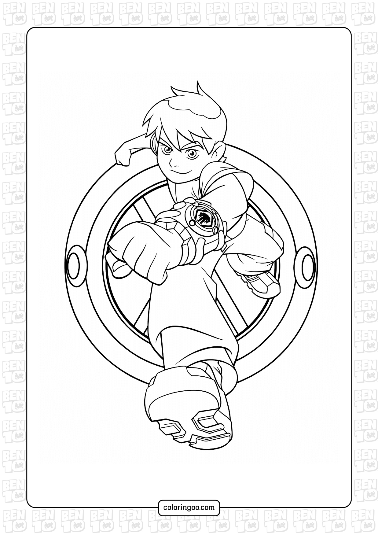 Free Ben 10 Coloring Sheet Free Ben 10 Coloring Sheet