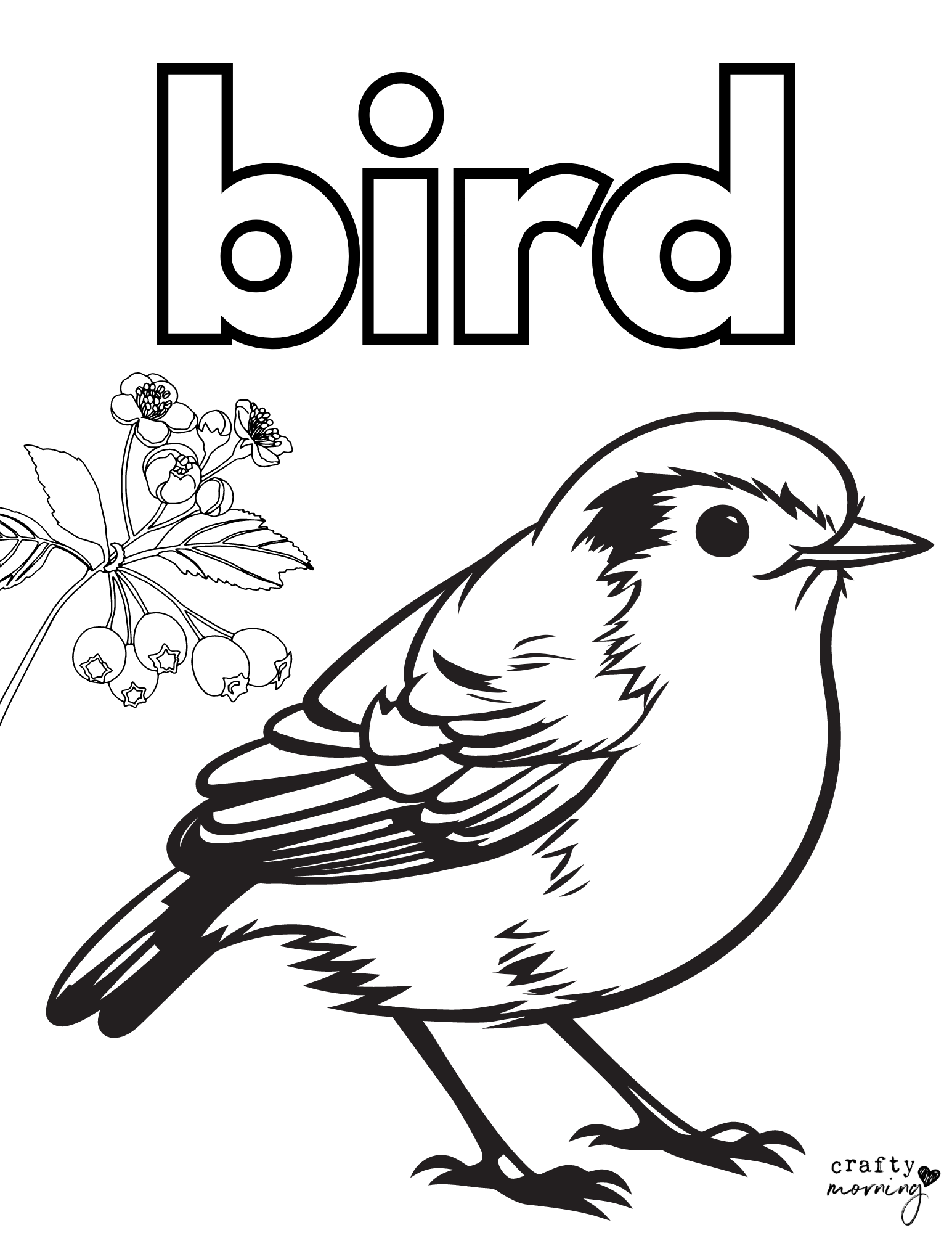 Printable Cute Bird Coloring Pages