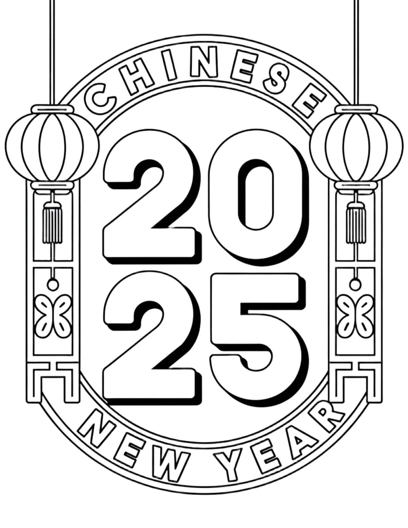 Chinese New Year 2025 Coloring Pages Free Printable
