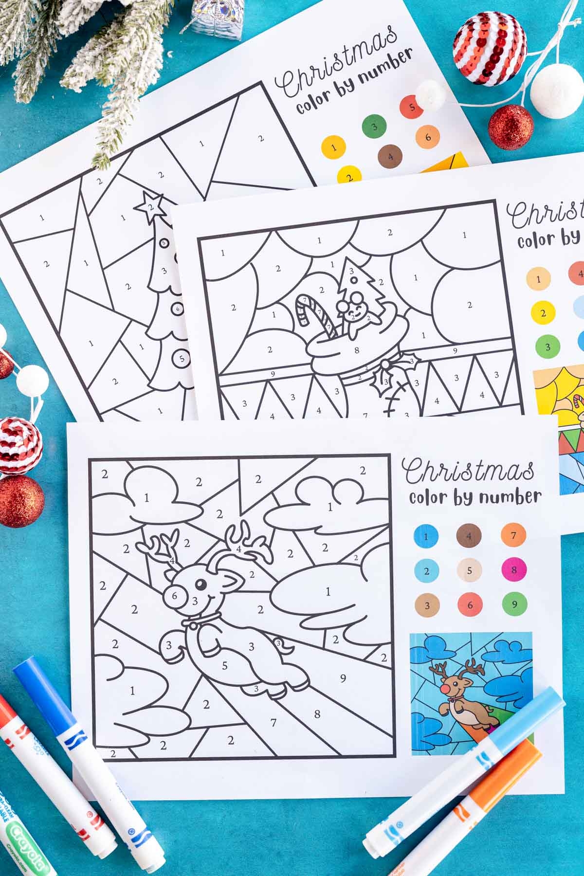 Christmas Color By Number Pages Printable