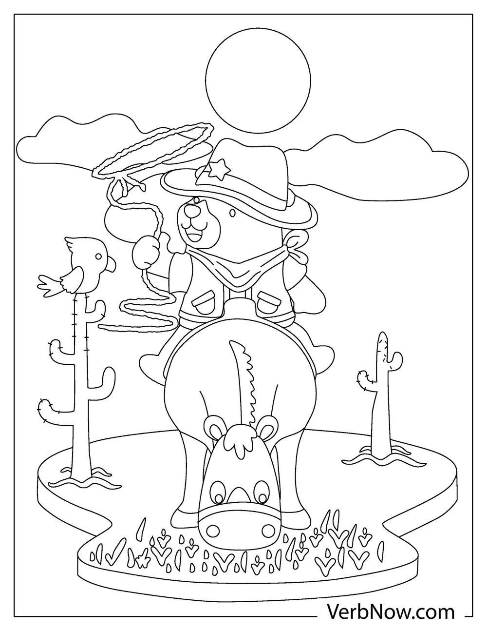 Free COWBOY Coloring Pages For Download Printable PDF 