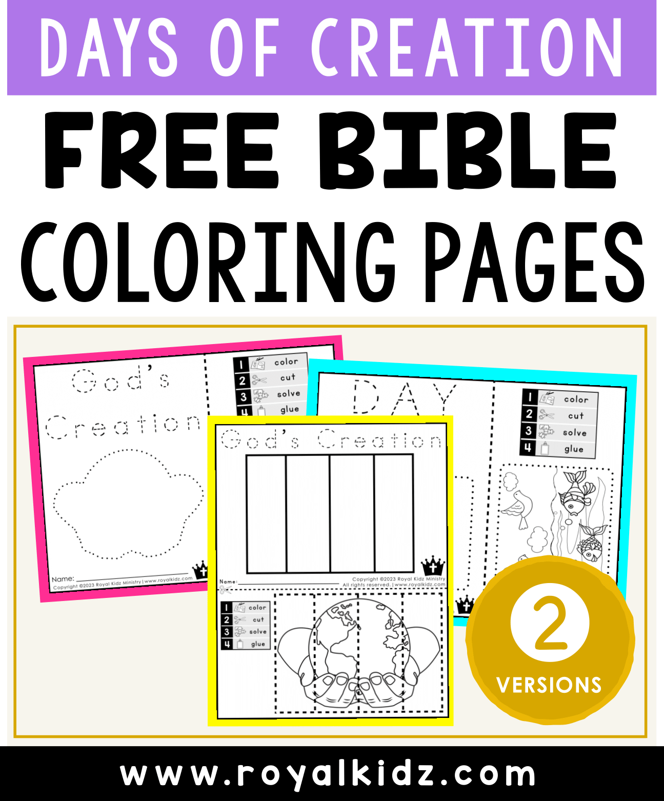 Free Days Of Creation Cut And Paste Worksheets For Preschool And Kindergarten Free Special Needs Ministry Resources Royal Kidz Adapted Bible Curriculum