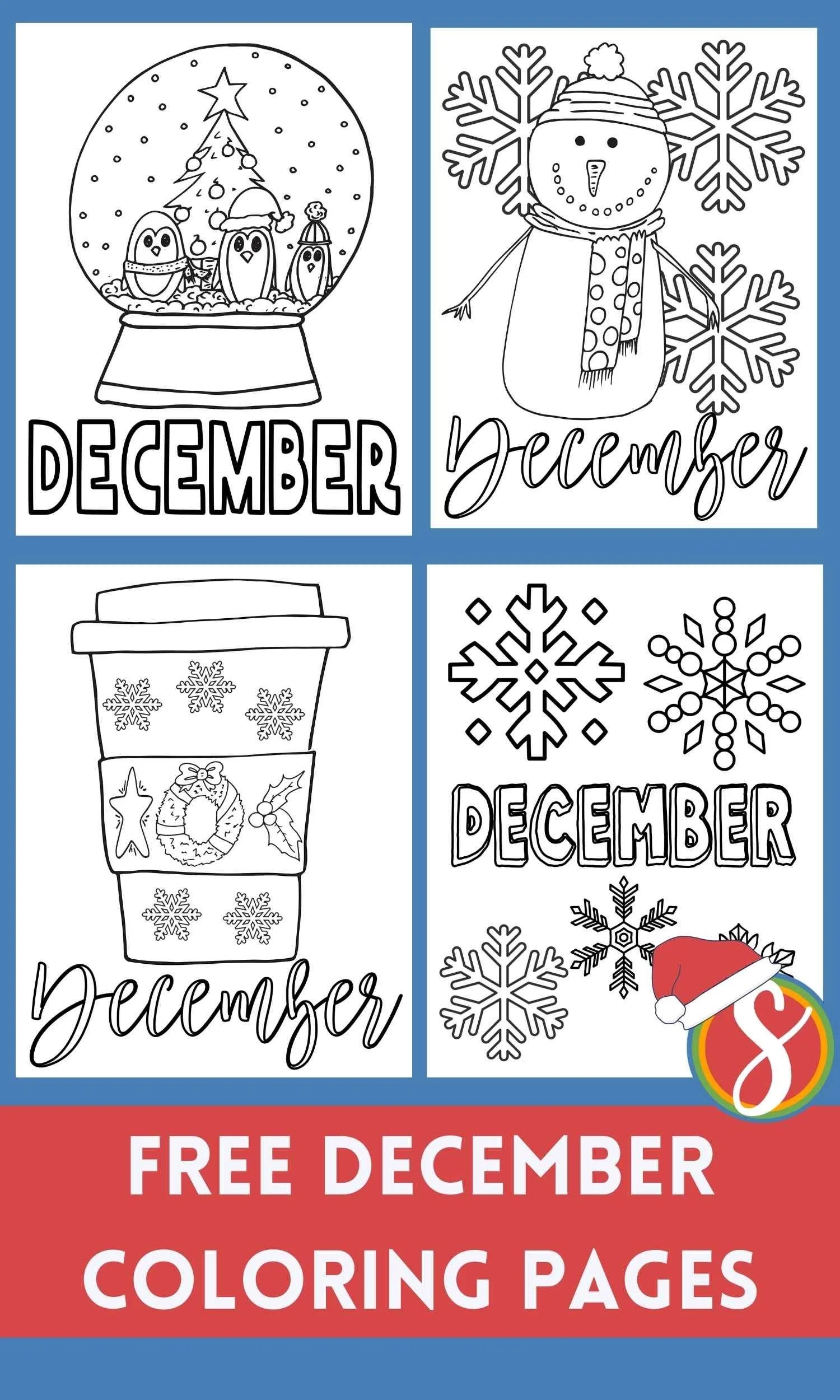 Free December Coloring Pages Stevie Doodles