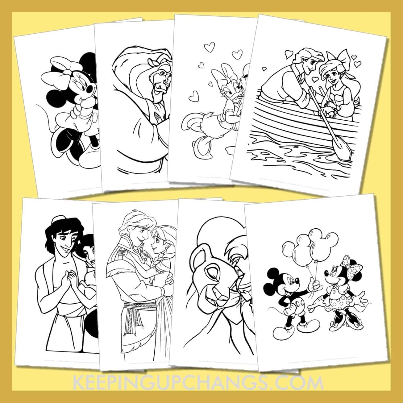 Free Disney Valentine s Day Coloring Pages Sheets TOP Printables 