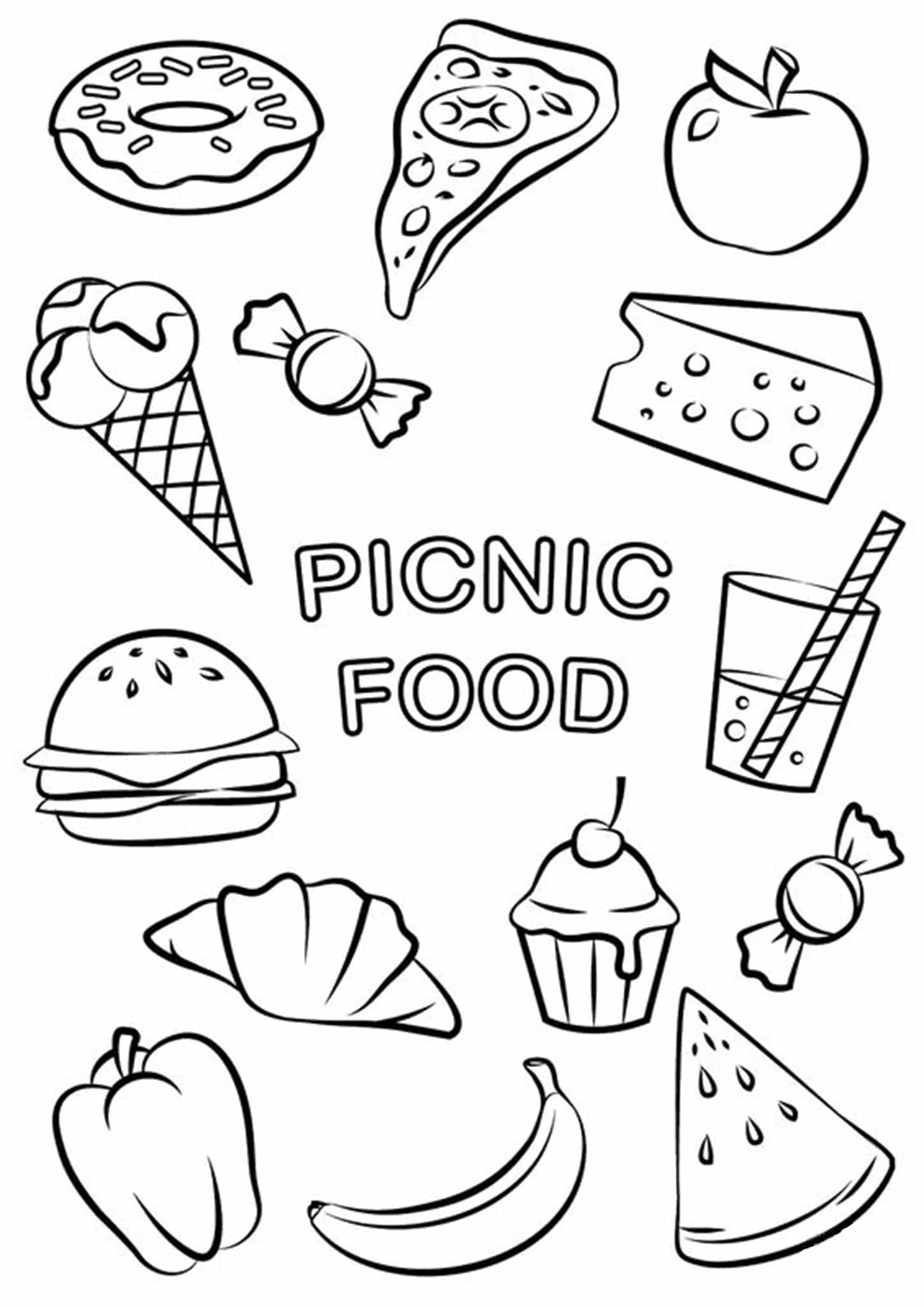 Coloring Pages Printable Food Coloring Pages Printable Food