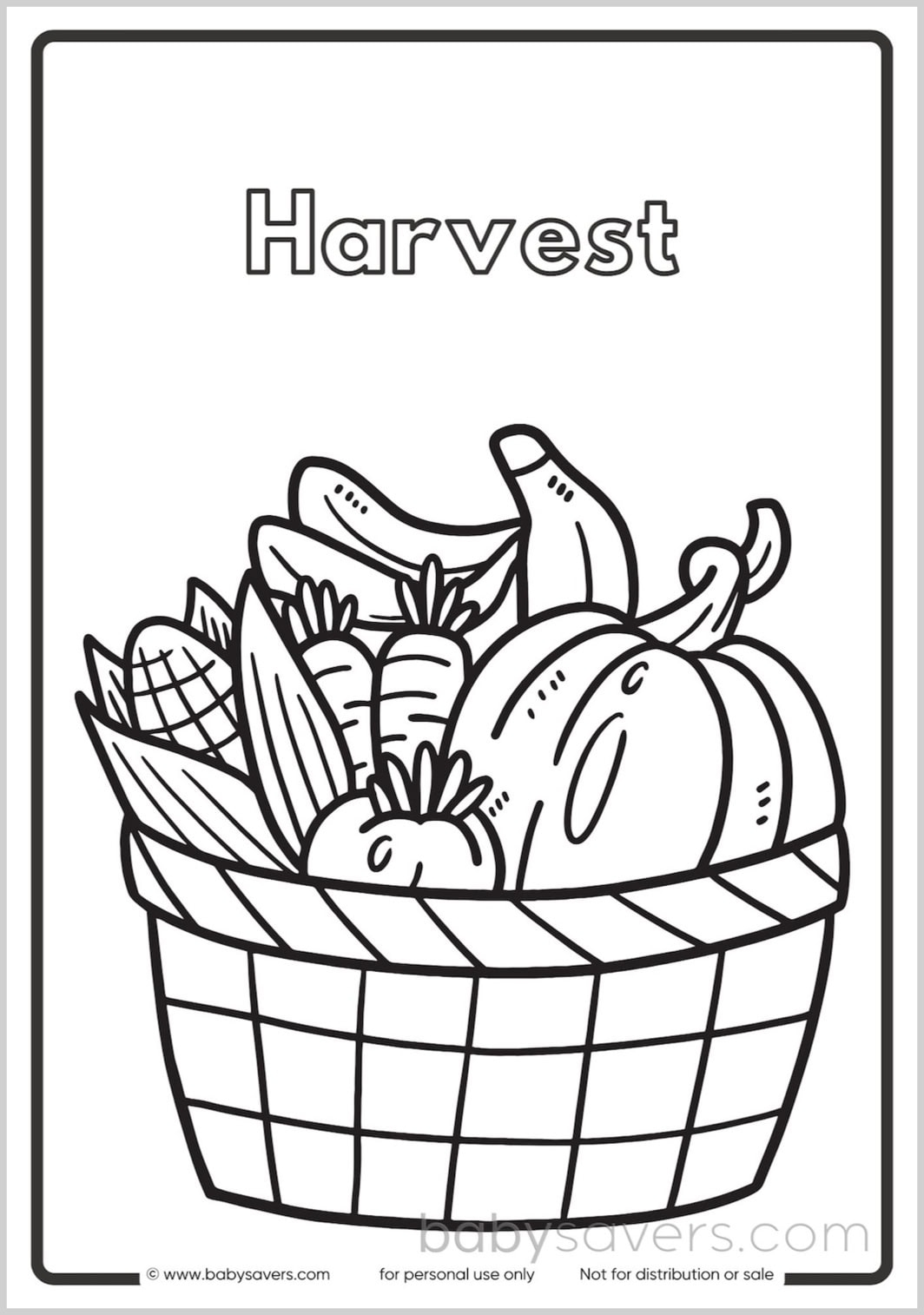 Harvest Printable Coloring Pages
