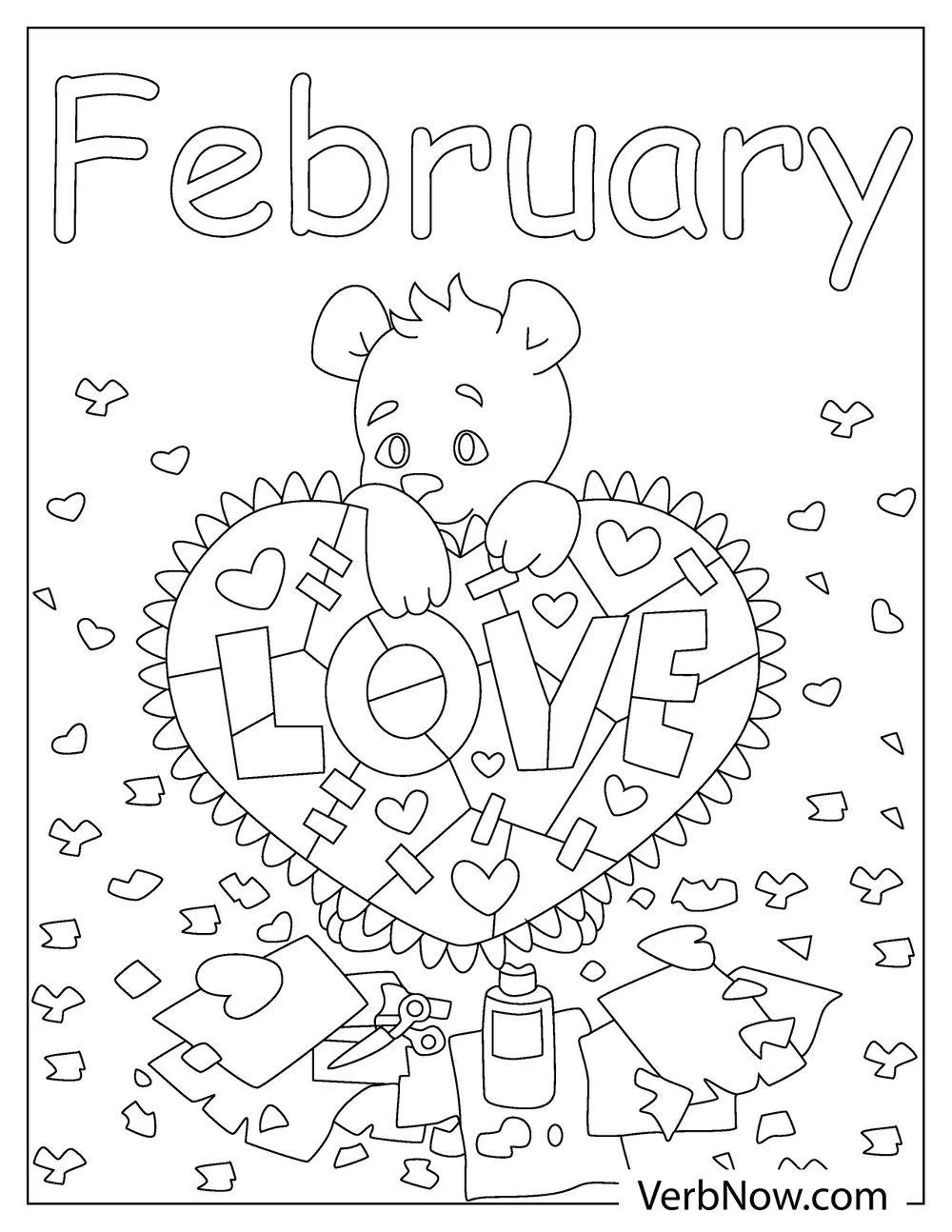 Free FEBRUARY Coloring Pages For Download Printable PDF 