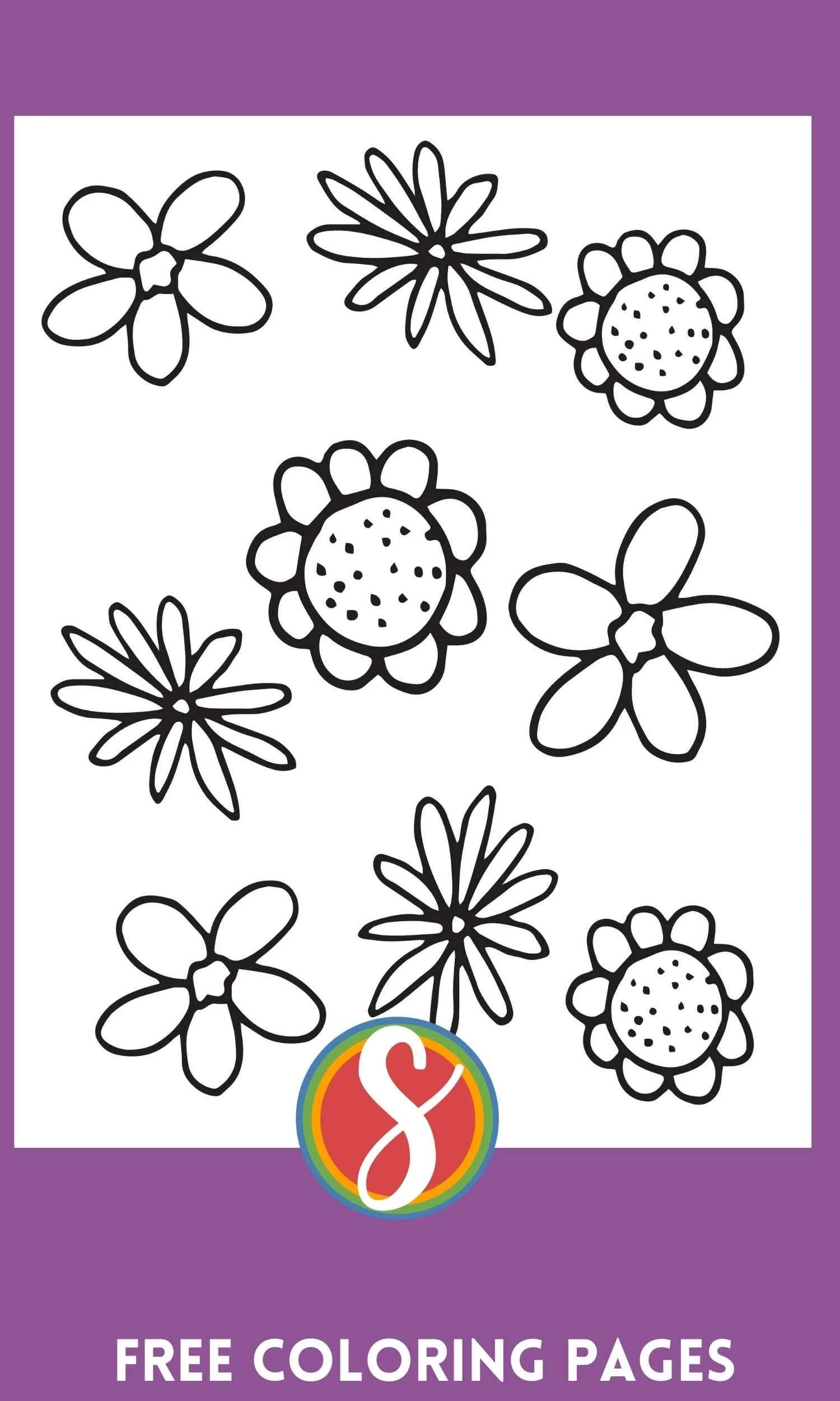 Free Flower Coloring Pages Stevie Doodles