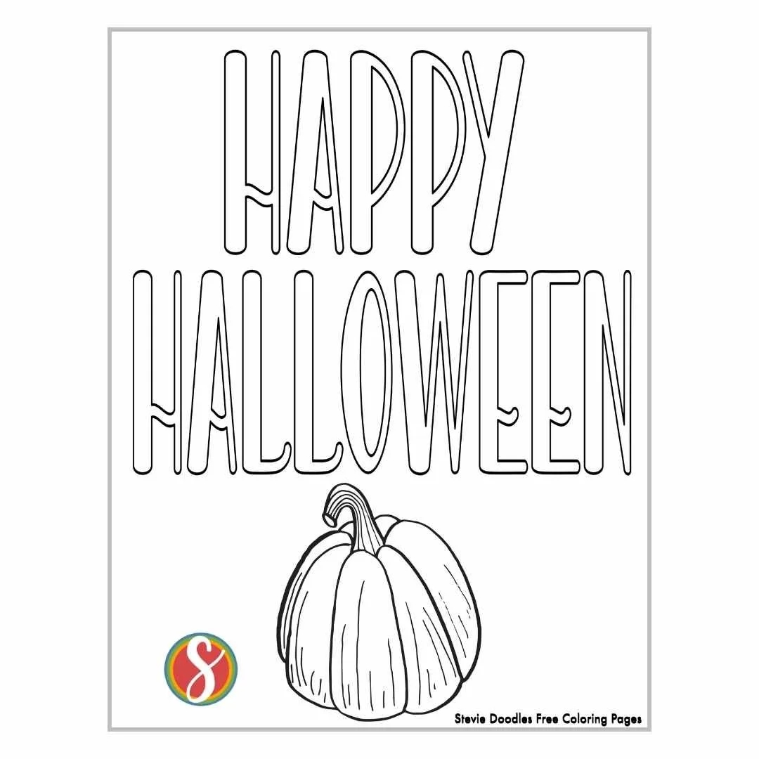 Printable Happy Halloween Coloring Pages