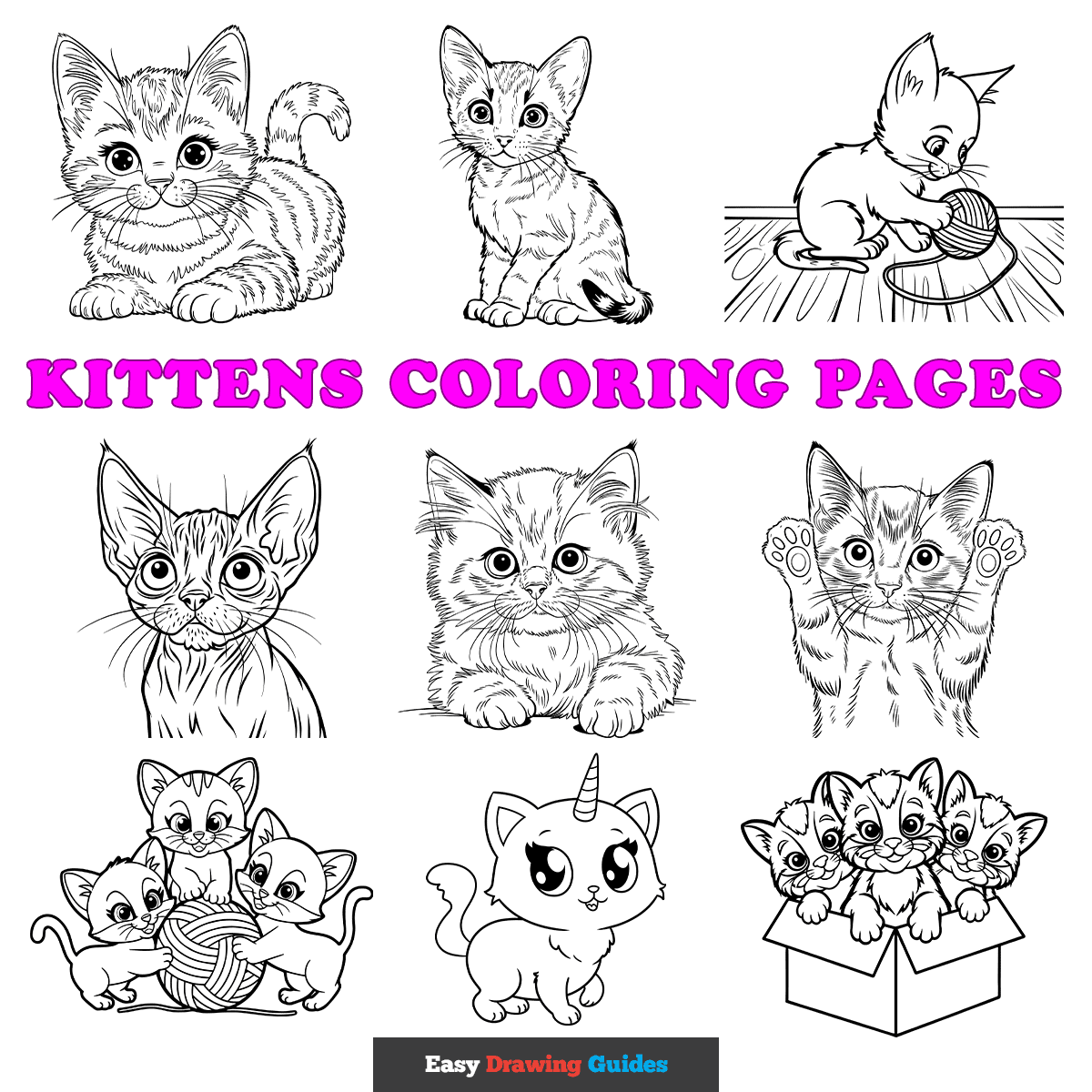 Cute Kitten Coloring Pages Printable