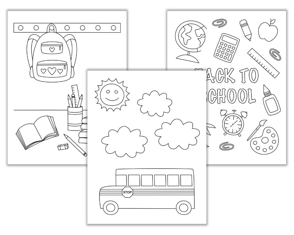 Free Printable Back to School Coloring Pages The Craft at Home Family